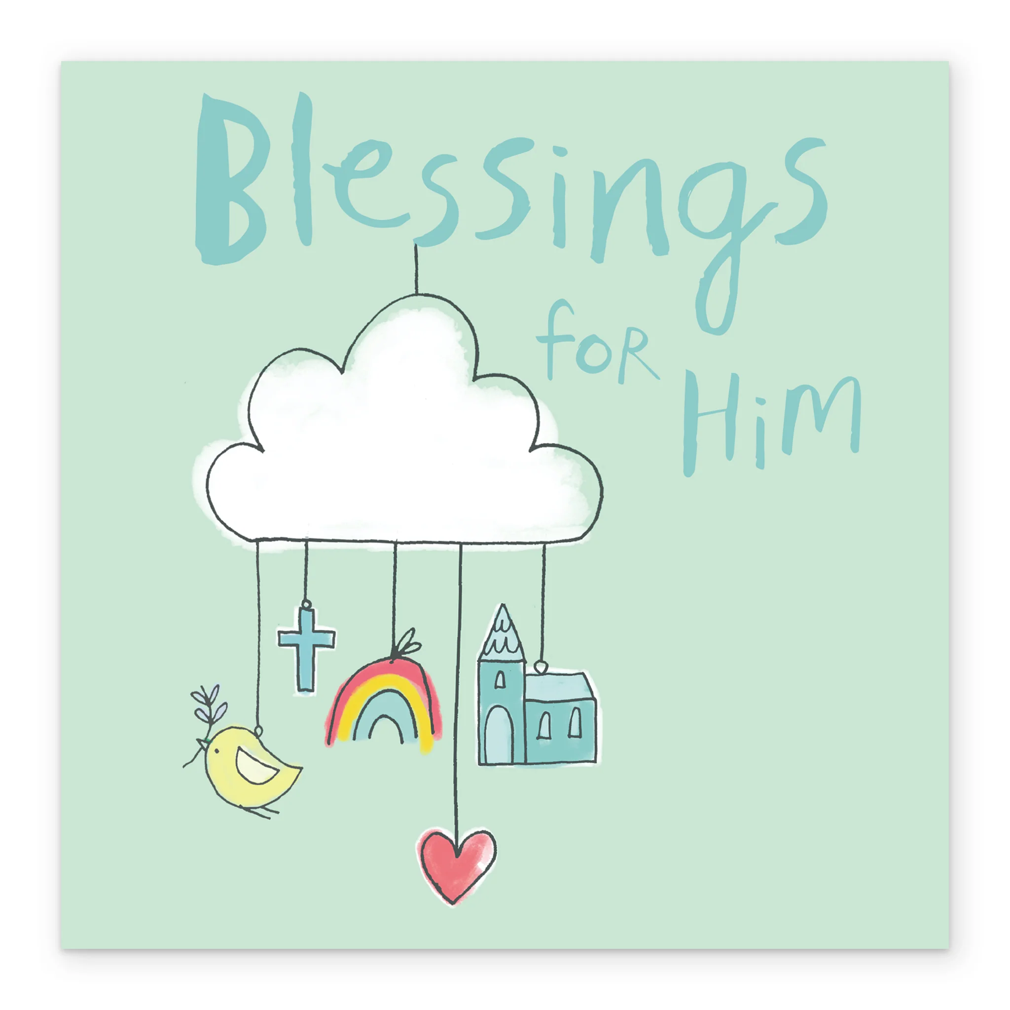 Personalised Modern Blessings For Him Baptism Card - Image 2