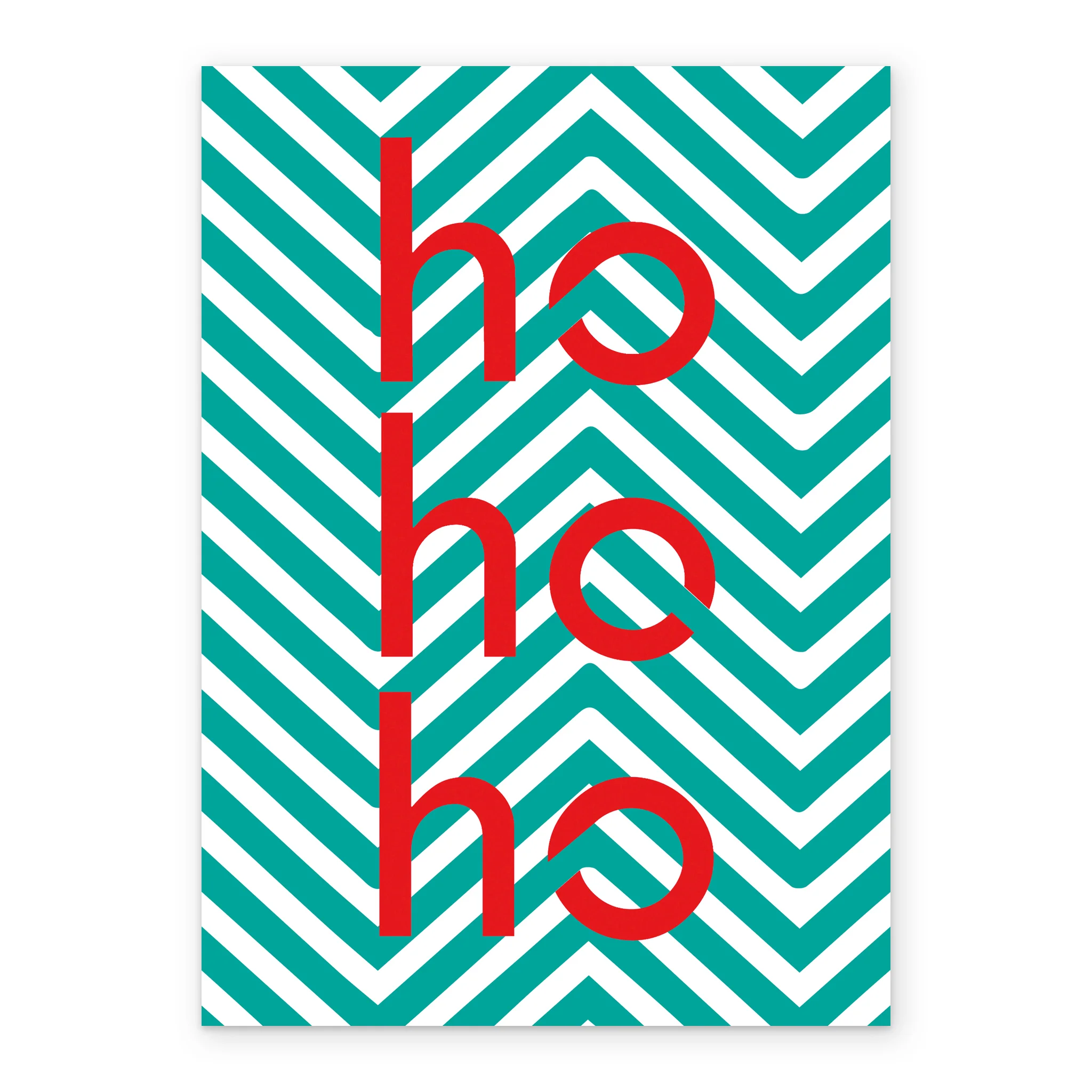 Personalised Modern Christmas Chevron Pattern Ho Ho Ho Card - Image 2