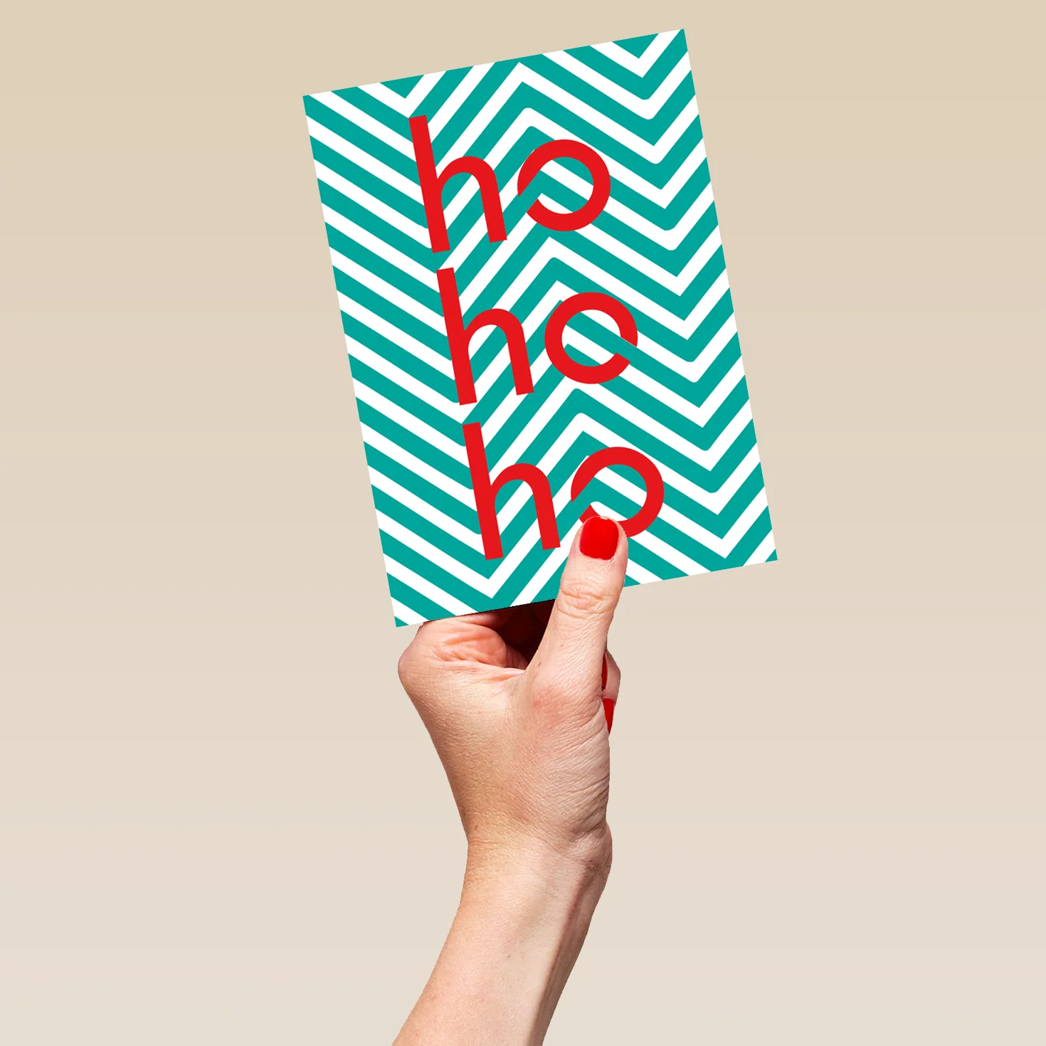 Personalised Modern Christmas Chevron Pattern Ho Ho Ho Card - Image 5