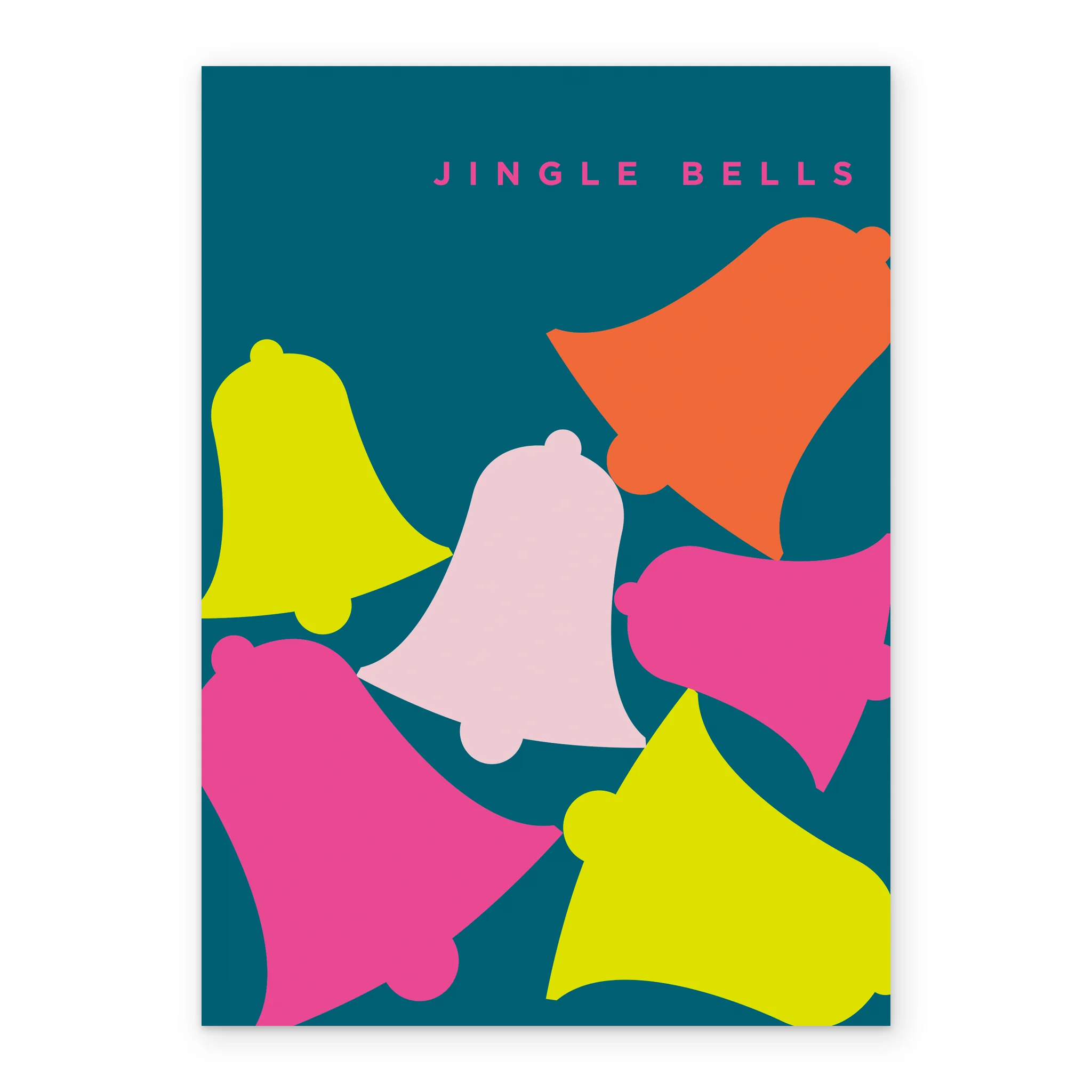 Personalised Modern Christmas Colourful Bright Bells Card - Image 2