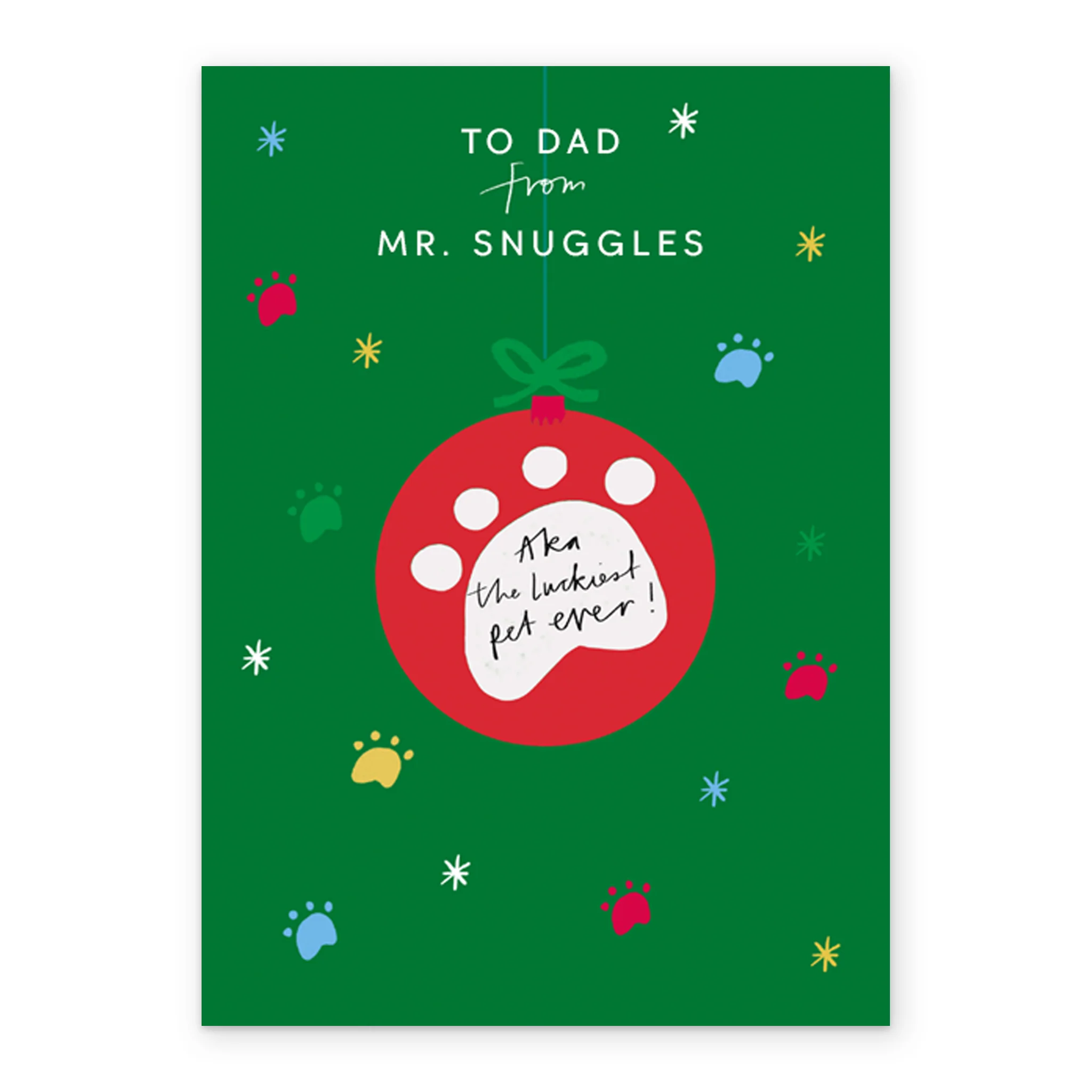Personalised Modern Christmas Dad From Fur Baby Editable Pet Card - Image 2