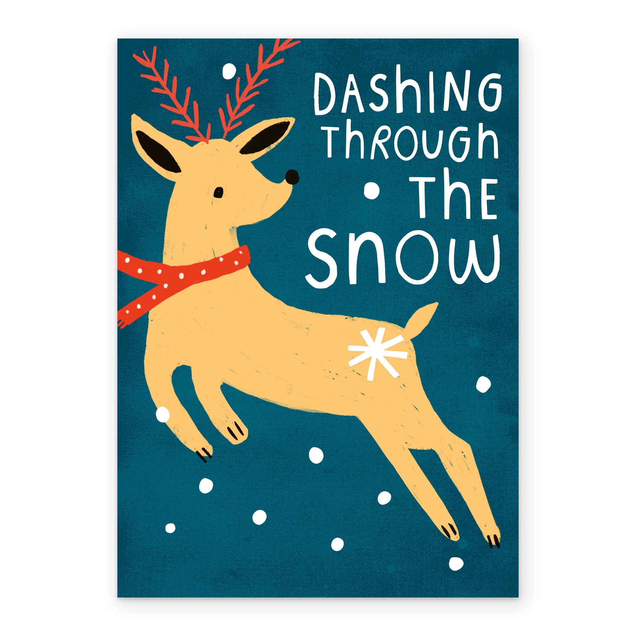 Personalised Modern Christmas Illustrated Cute Reindeer Card - Image 2