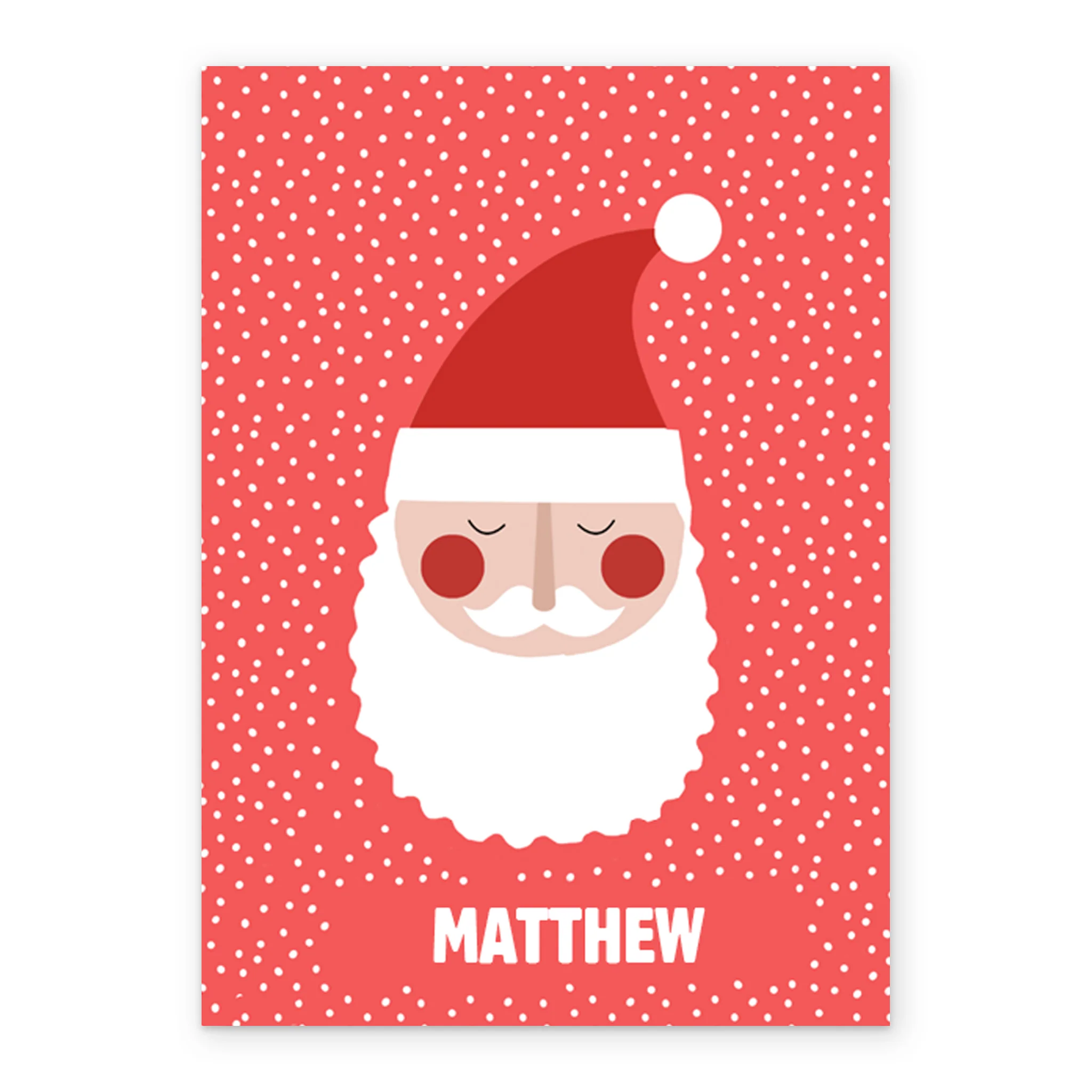 Personalised Modern Christmas Kids Editable Santa Face Card - Image 2