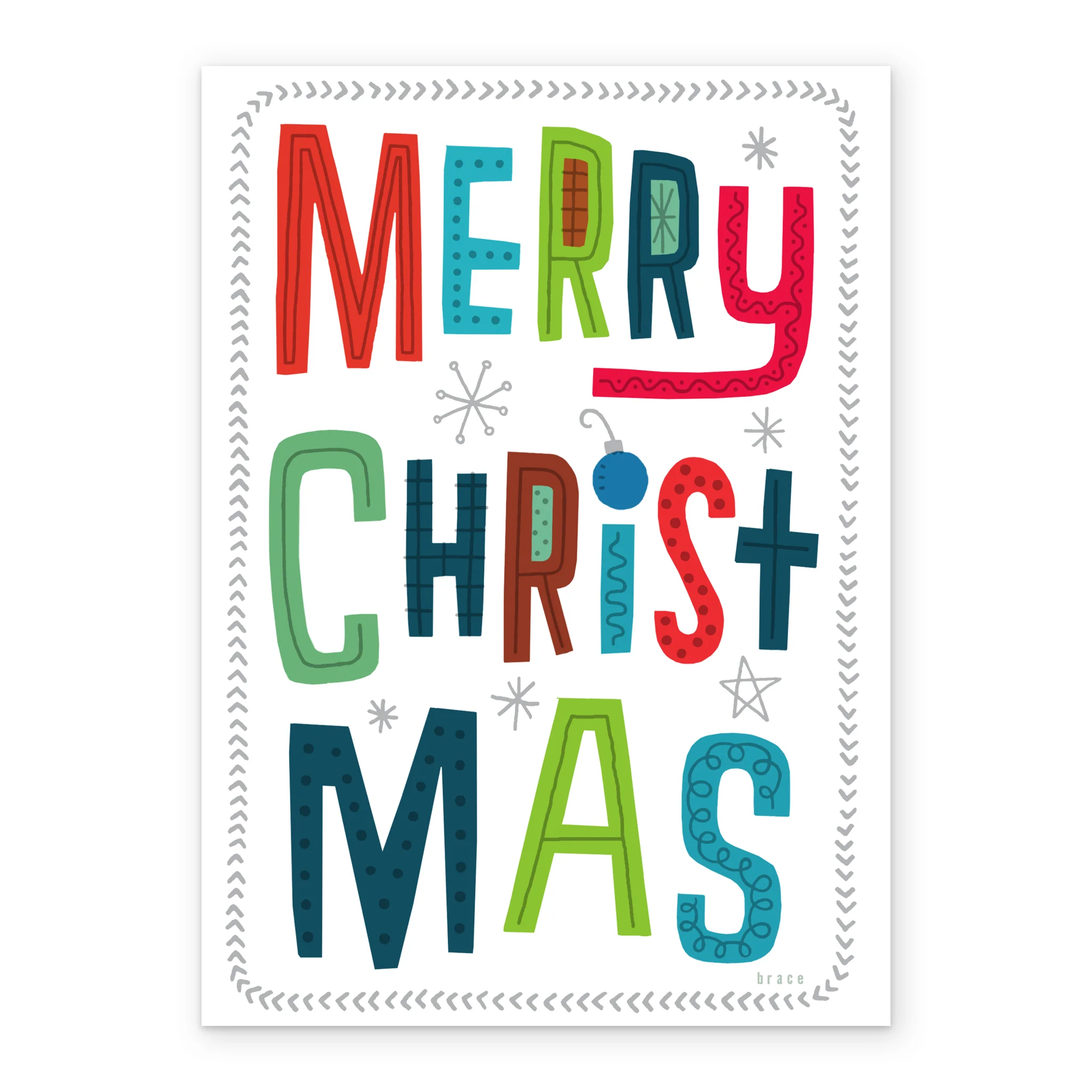 Personalised Modern Christmas Shoebox Colourful Text Card - Image 2
