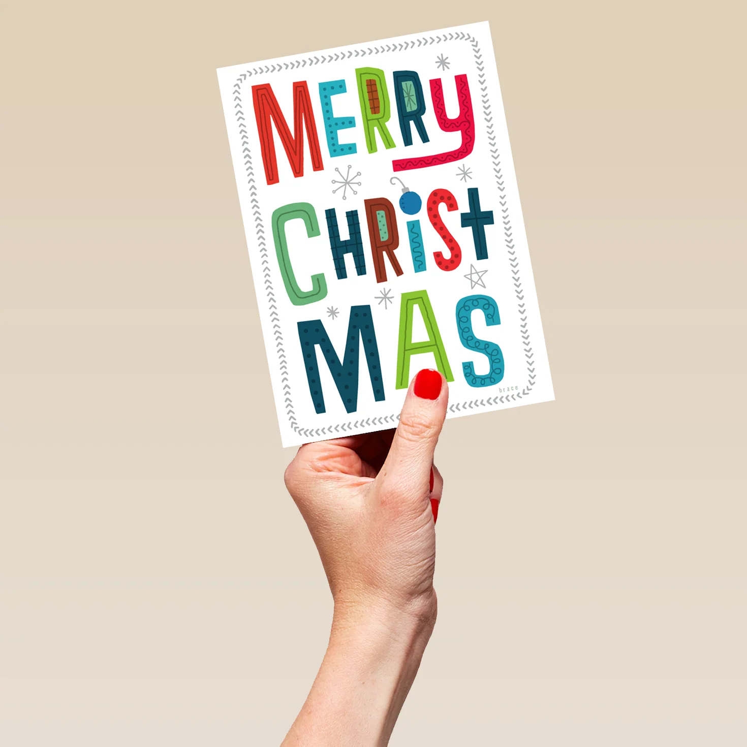 Personalised Modern Christmas Shoebox Colourful Text Card - Image 5