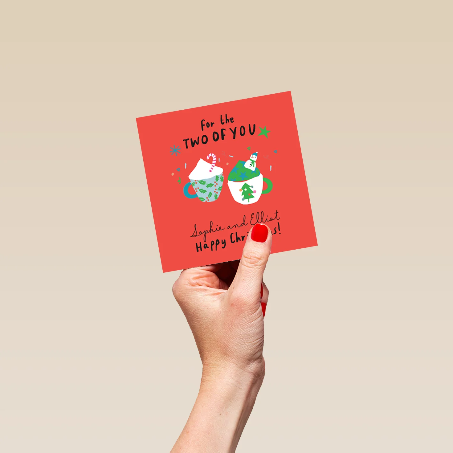 Personalised Modern Christmas To Both Hot Chocolate Card - Image 4