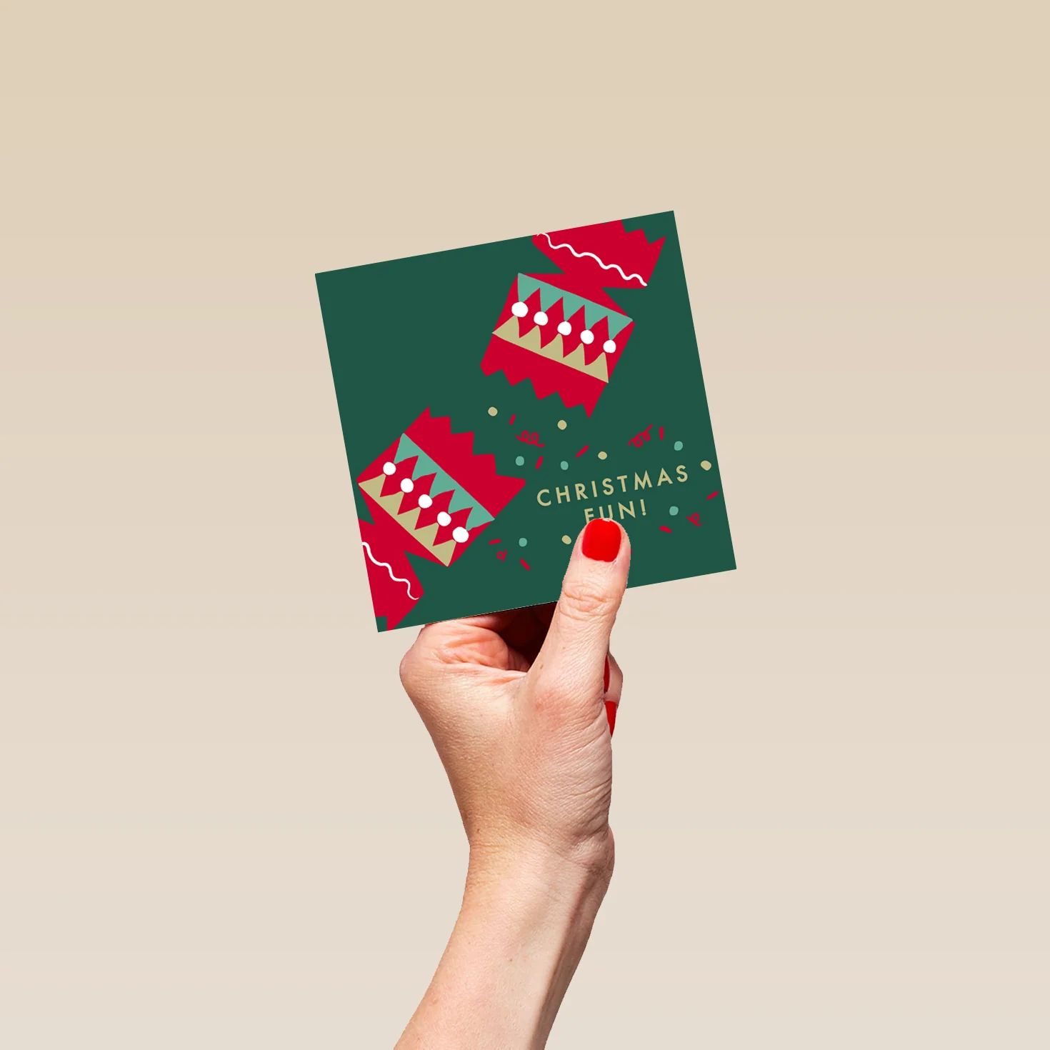 Personalised Modern & Fun Green Christmas Cracker Card - Image 4