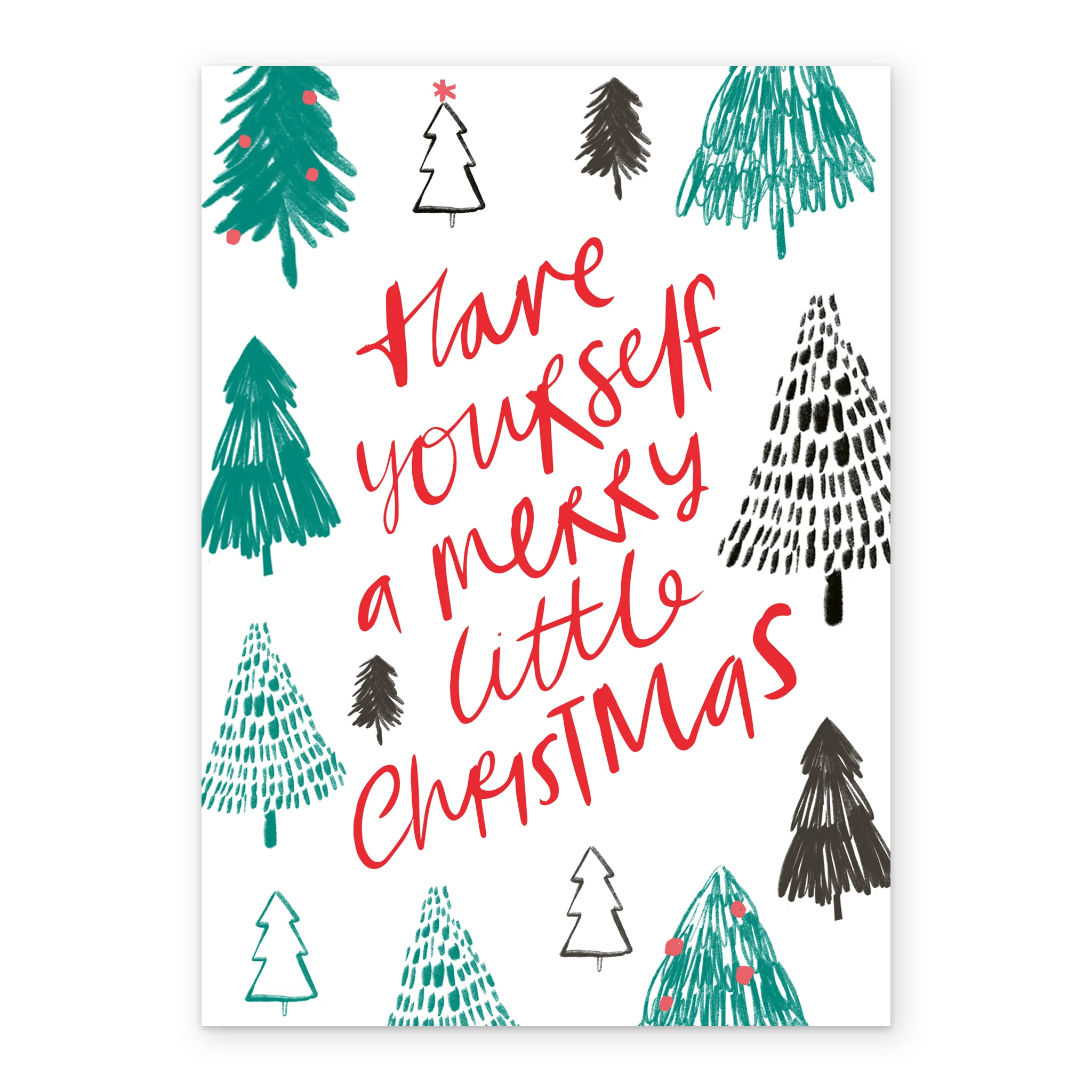 Personalised Modern Have Yourself A Merry Christmas Trees Card - Image 2