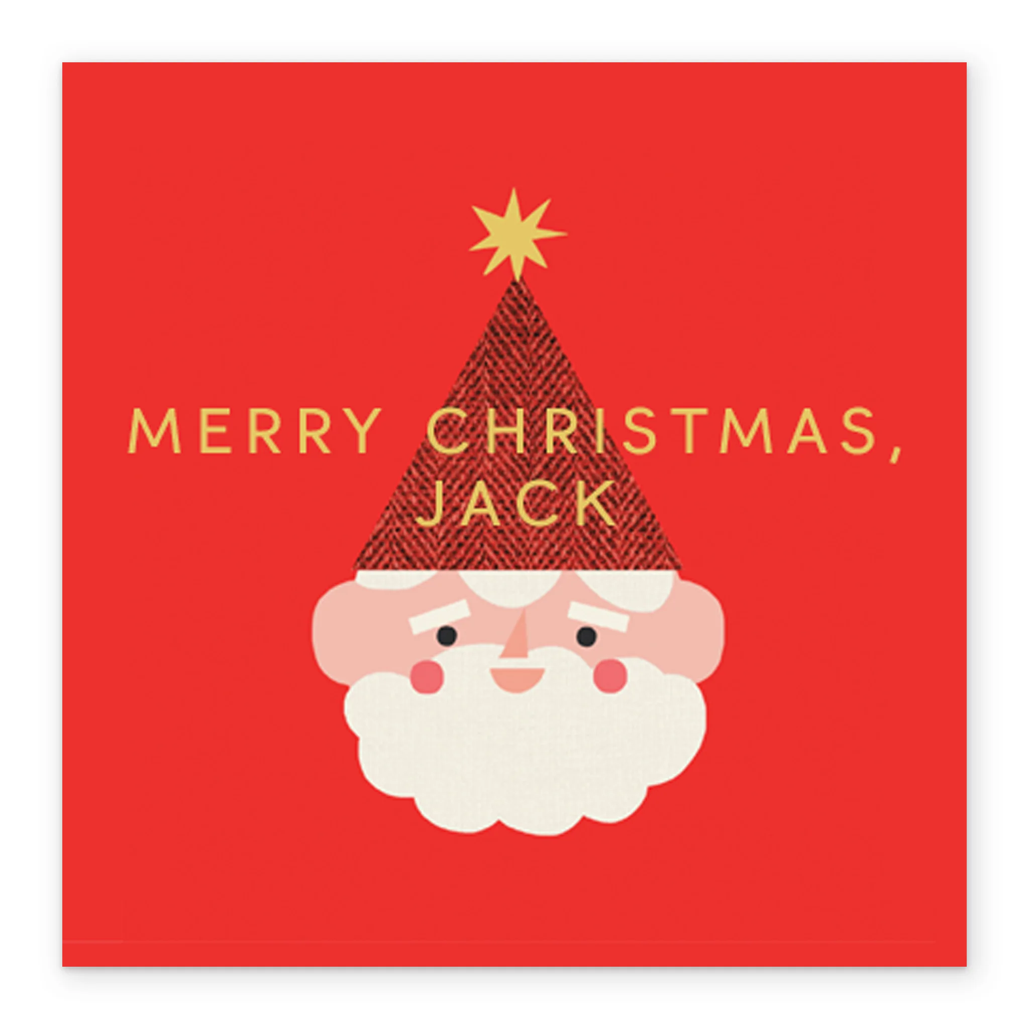 Personalised Modern Kids Christmas Santa Face Card - Image 2