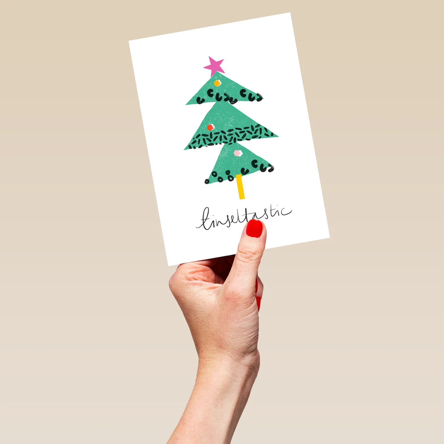 Personalised Modern Quirky Tree Tinseltastic Christmas Card - Image 5