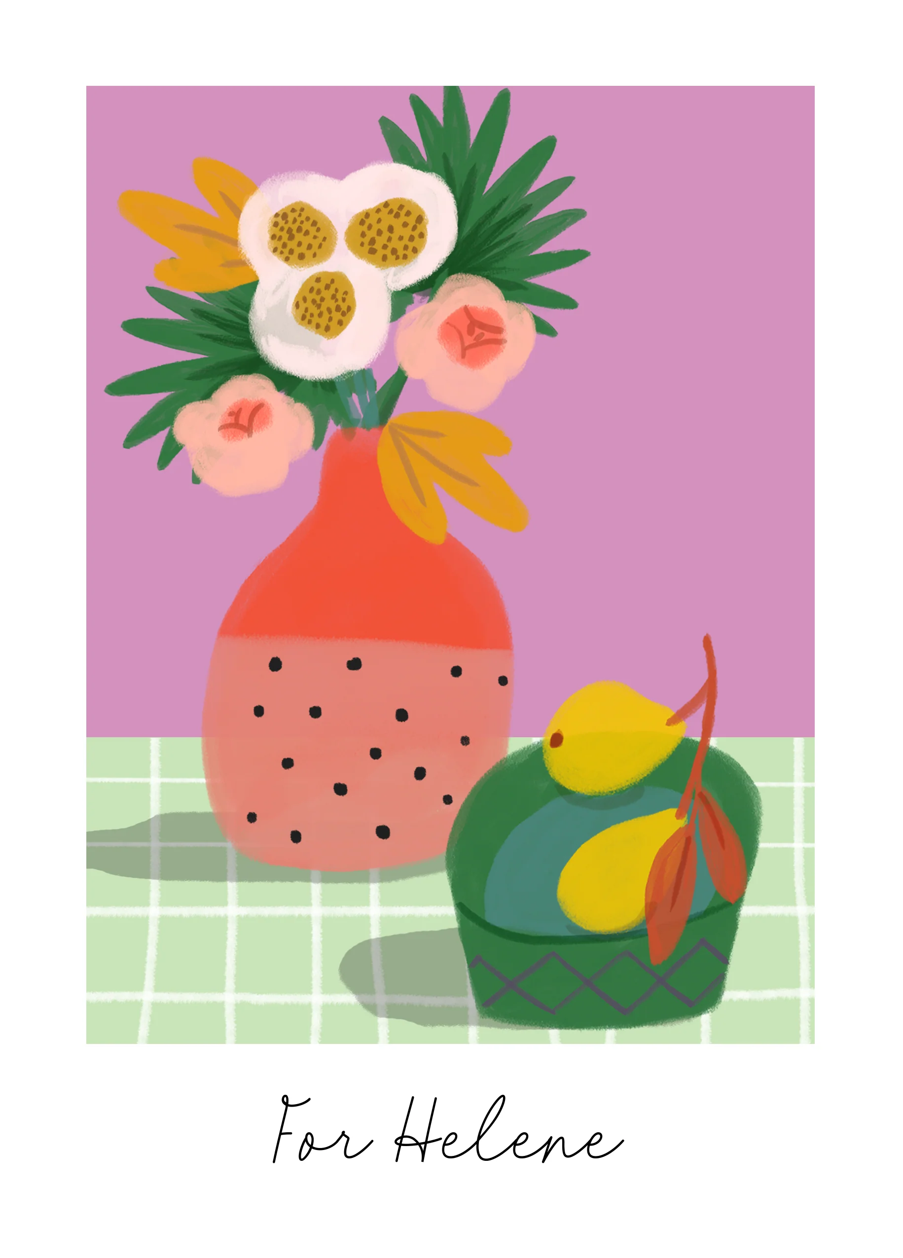 Personalised 'Modern Still Life' Illustrated Thinking of You Card