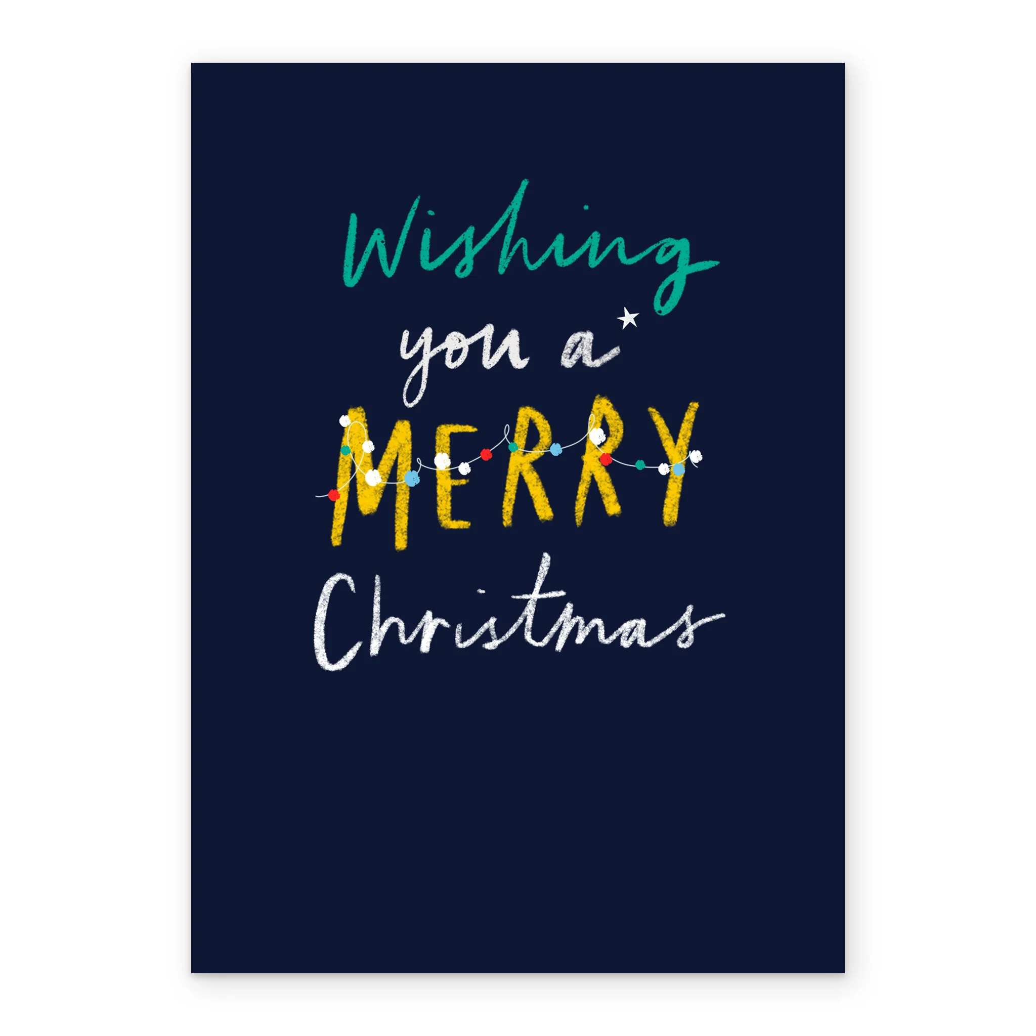 Personalised Modern Text-Based Wishing You A Merry Christmas Card - Image 2