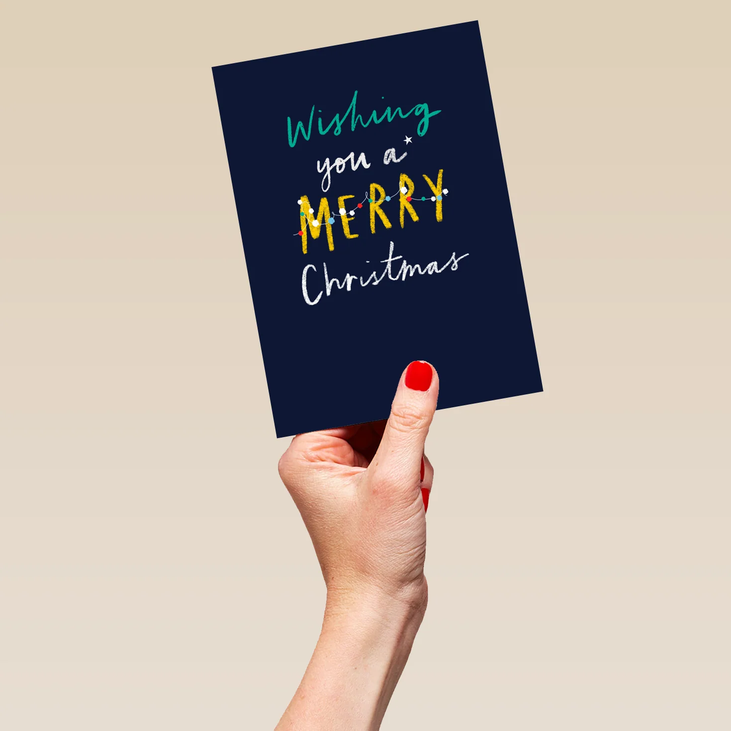 Personalised Modern Text-Based Wishing You A Merry Christmas Card - Image 5