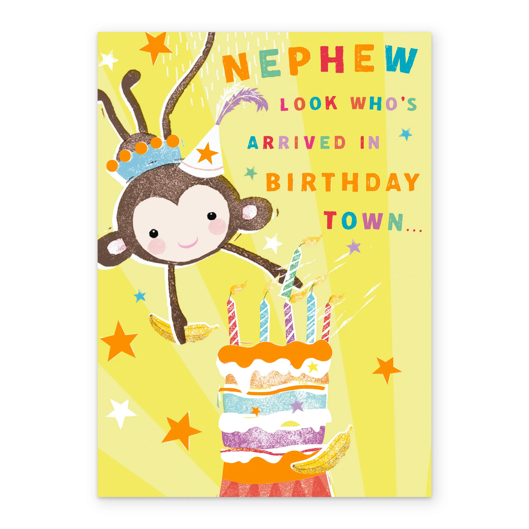 Personalised Monkey Birthday Card For Nephew - Image 2