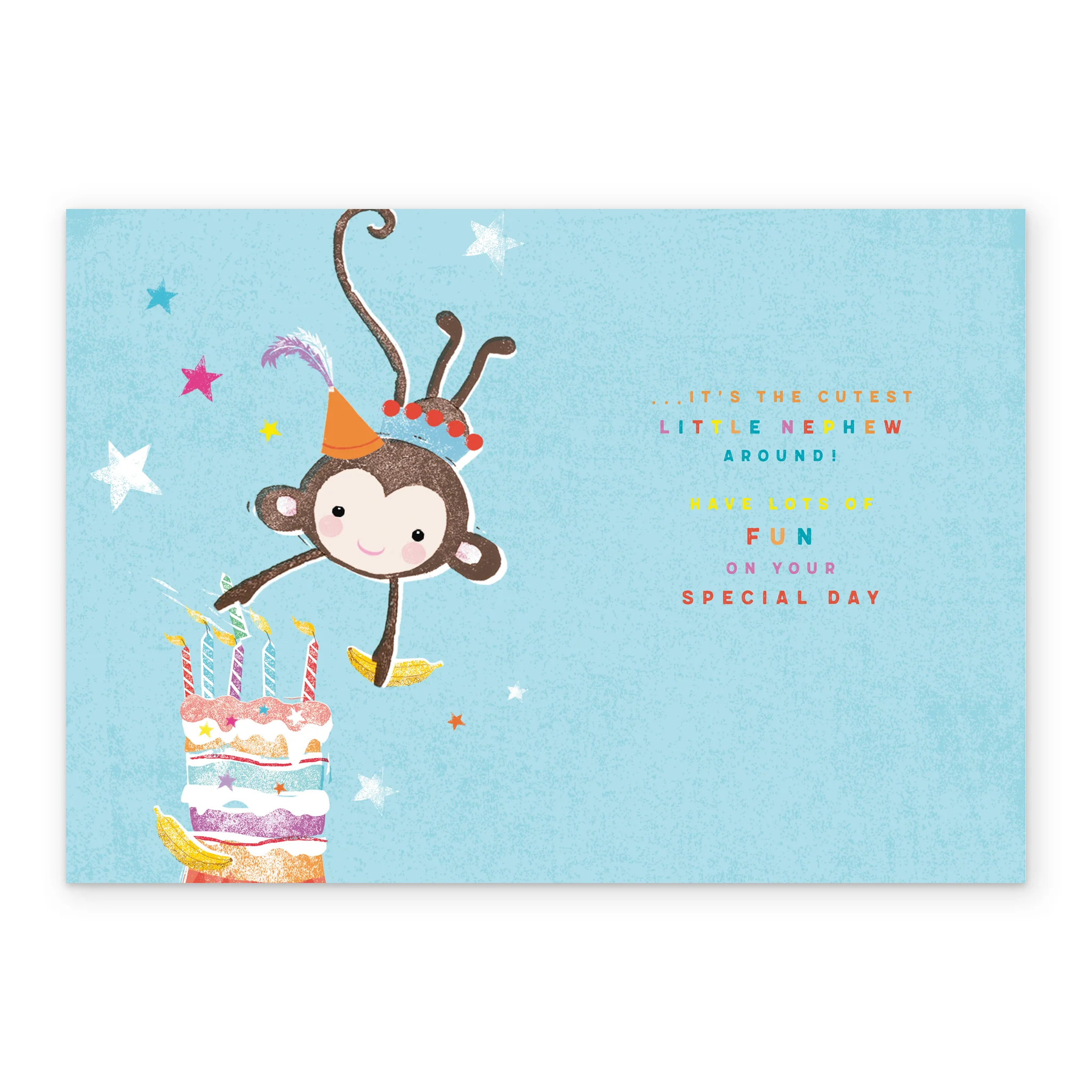 Personalised Monkey Birthday Card For Nephew - Image 3
