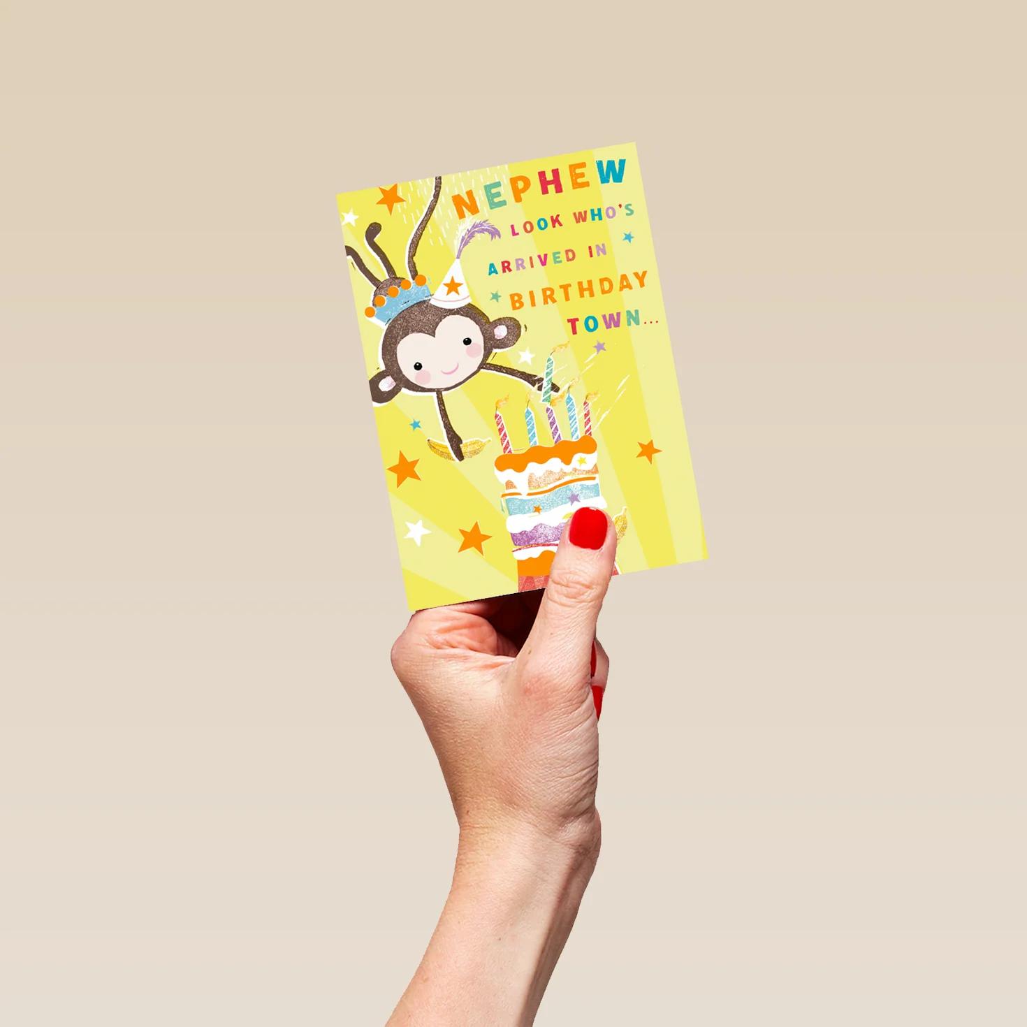 Personalised Monkey Birthday Card For Nephew - Image 4