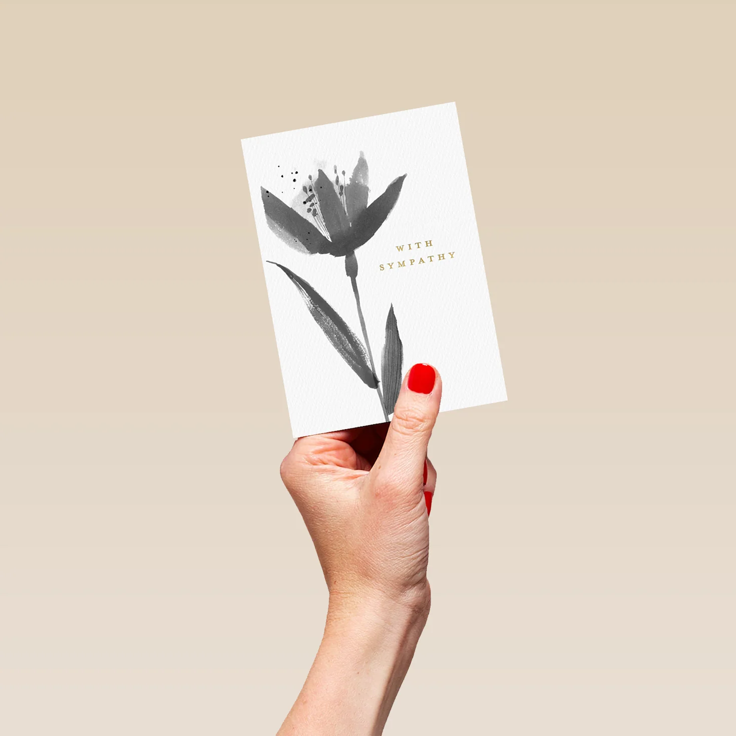 Personalised 'Monochrome Floral' Sympathy Card - Image 4
