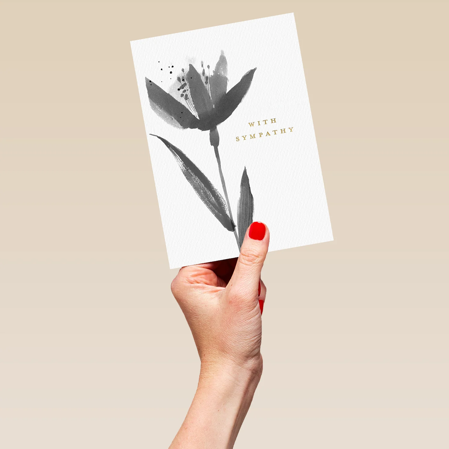 Personalised 'Monochrome Floral' Sympathy Card - Image 5