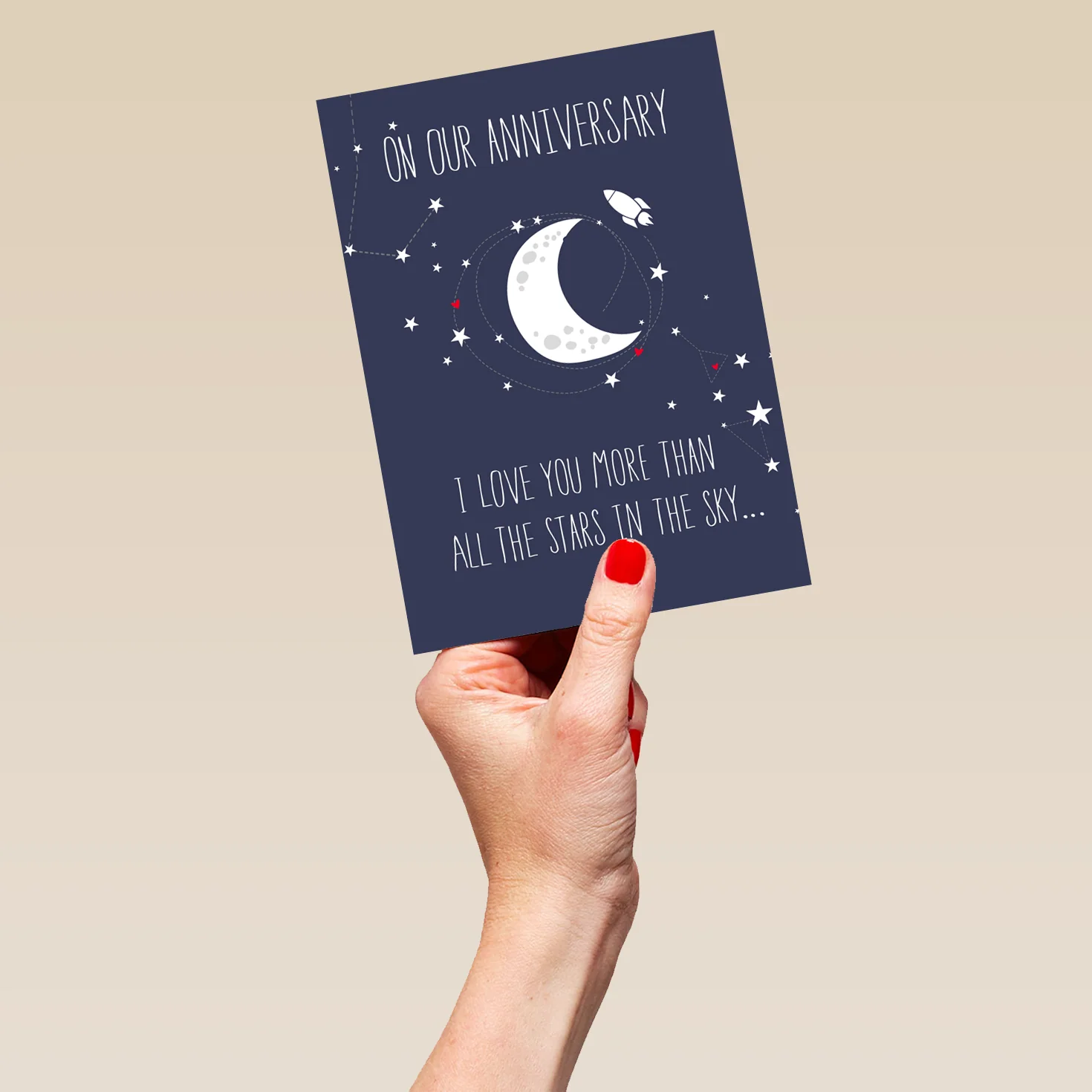 Personalised Moon & Stars Anniversary Card - Image 5