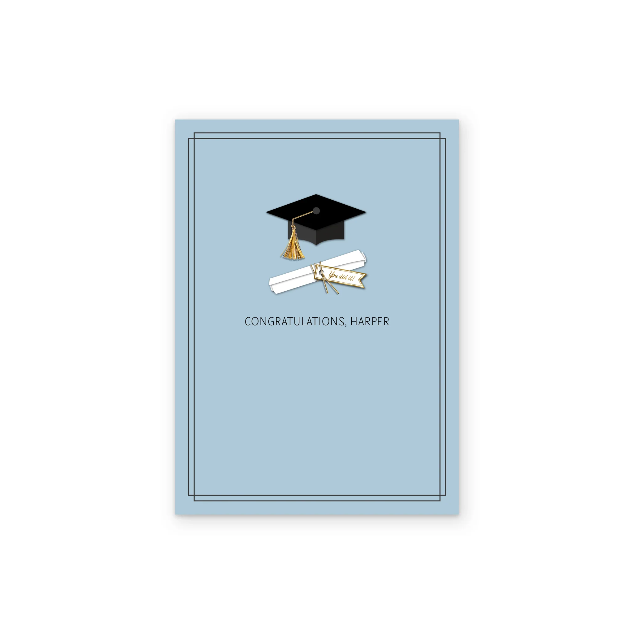 Personalised 'Mortar Board and Scroll' Illustrated Graduation Card - Image 2