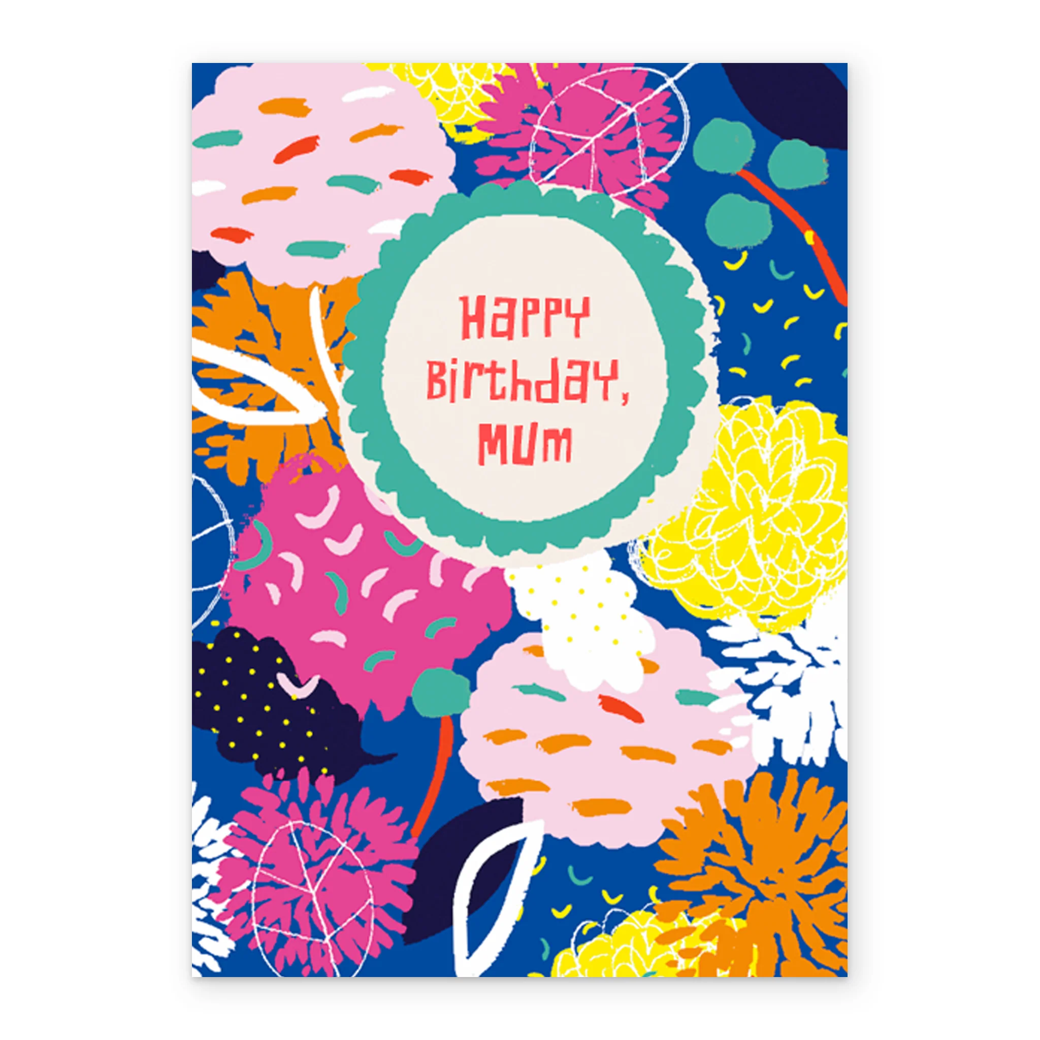 Personalised Multi-Coloured Floral Pattern For Mum Card - Image 2