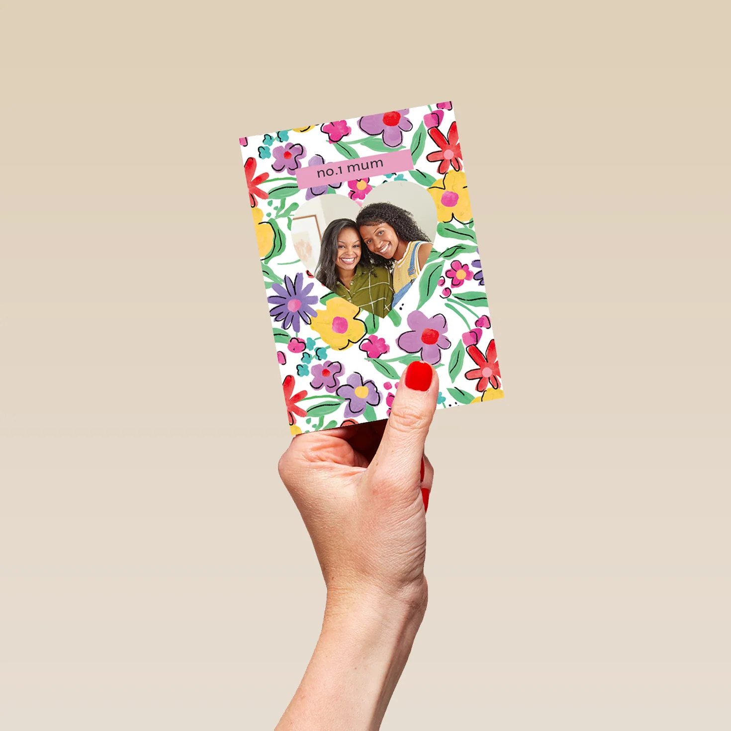 Personalised Multi-Coloured Flowers For Mum Photo Card - Image 4