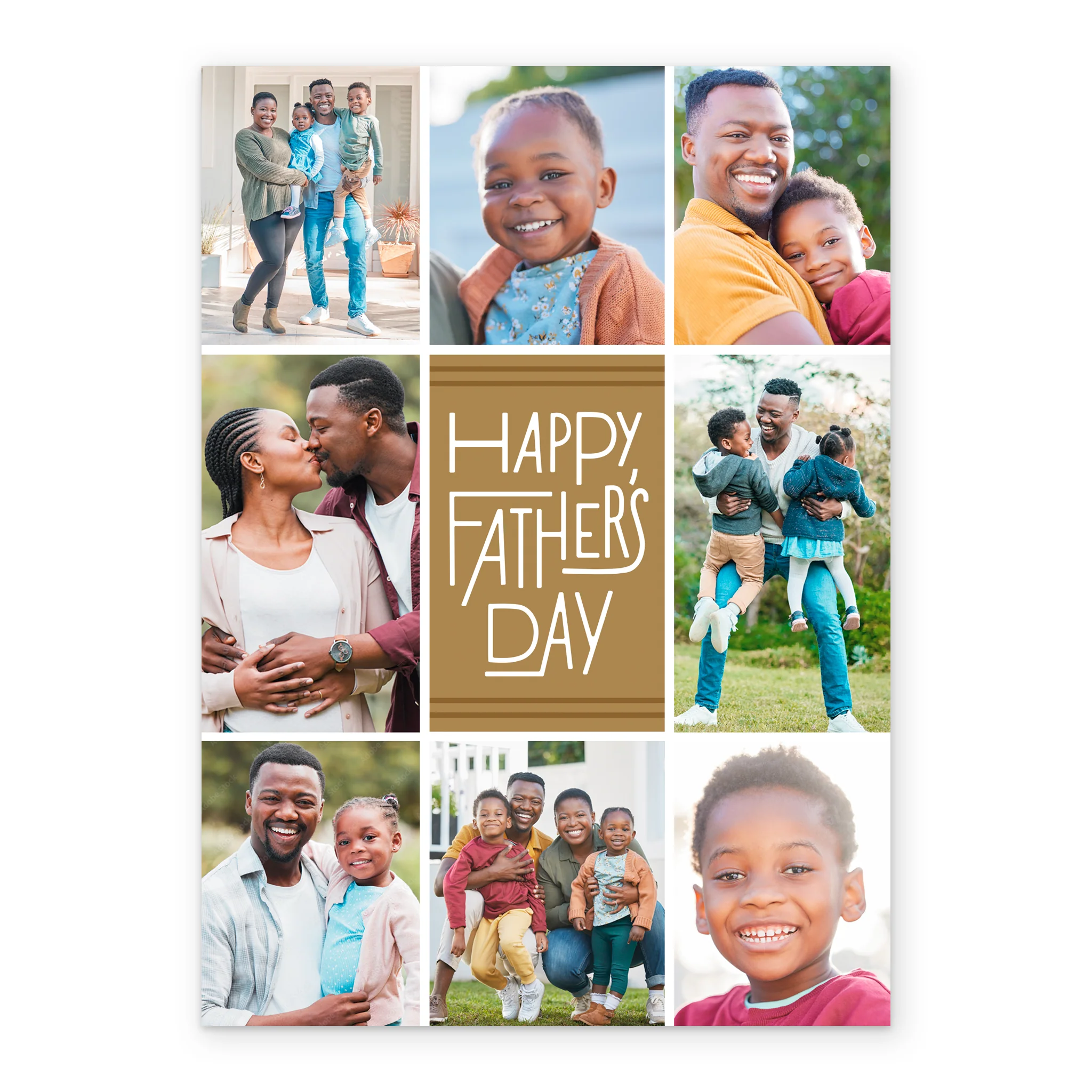 Personalised Multi Photo Upload Brown Father's Day Card - Image 2
