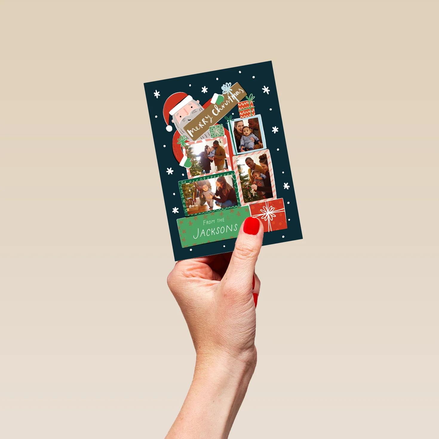 Personalised Multi-Photo Upload & Editable Gifts & Santa Christmas Card - Image 4