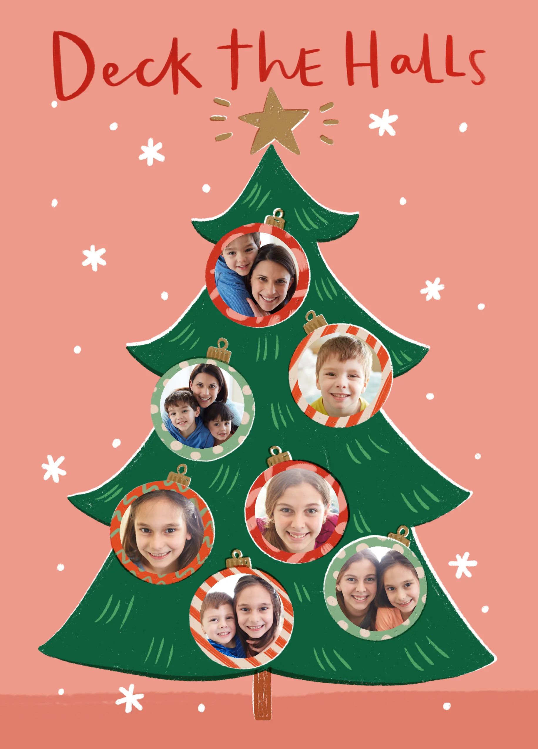 Personalised Multi-Photo Upload Festive Tree Christmas Card