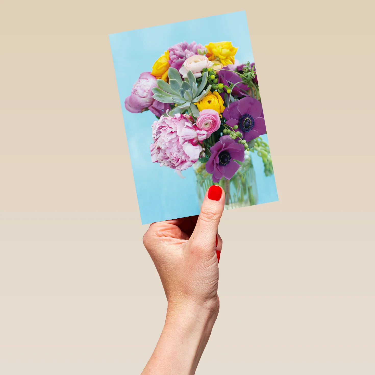 Personalised Multicoloured Floral Arrangement Card - Image 5