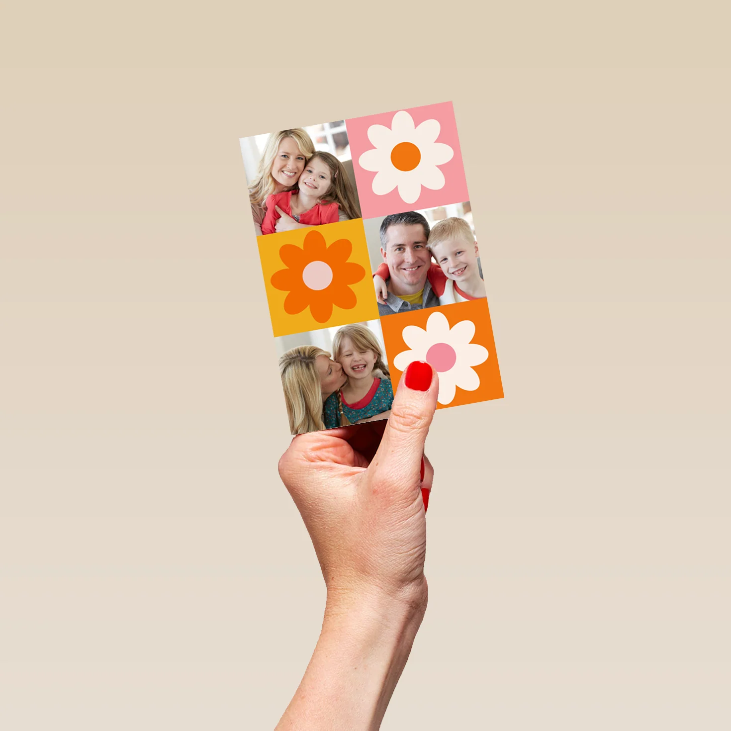 Personalised Multiple Photo Upload Colourful Flowers Mother's Day Card - Image 4