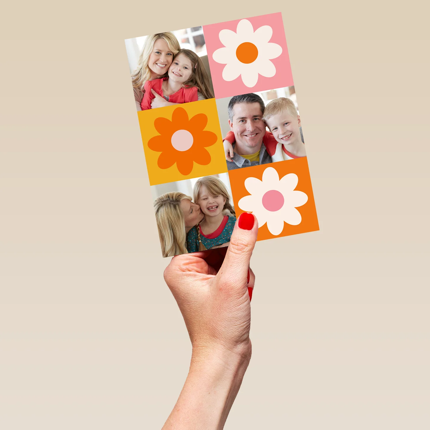 Personalised Multiple Photo Upload Colourful Flowers Mother's Day Card - Image 5