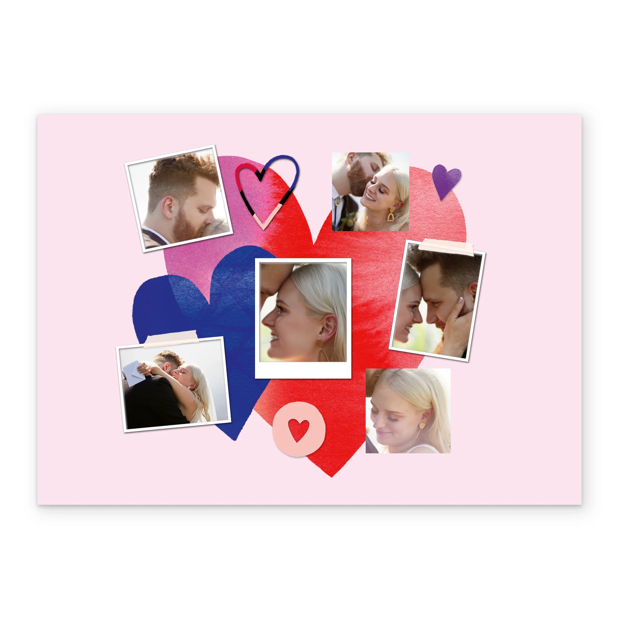 Personalised Multiple Photo Upload Pink Hearts Valentine's Day Card - Image 2