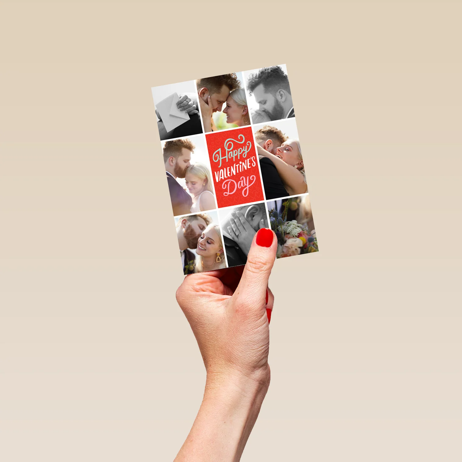 Personalised Multiple Photo Upload Stylised Lettering Valentine's Day Card - Image 4