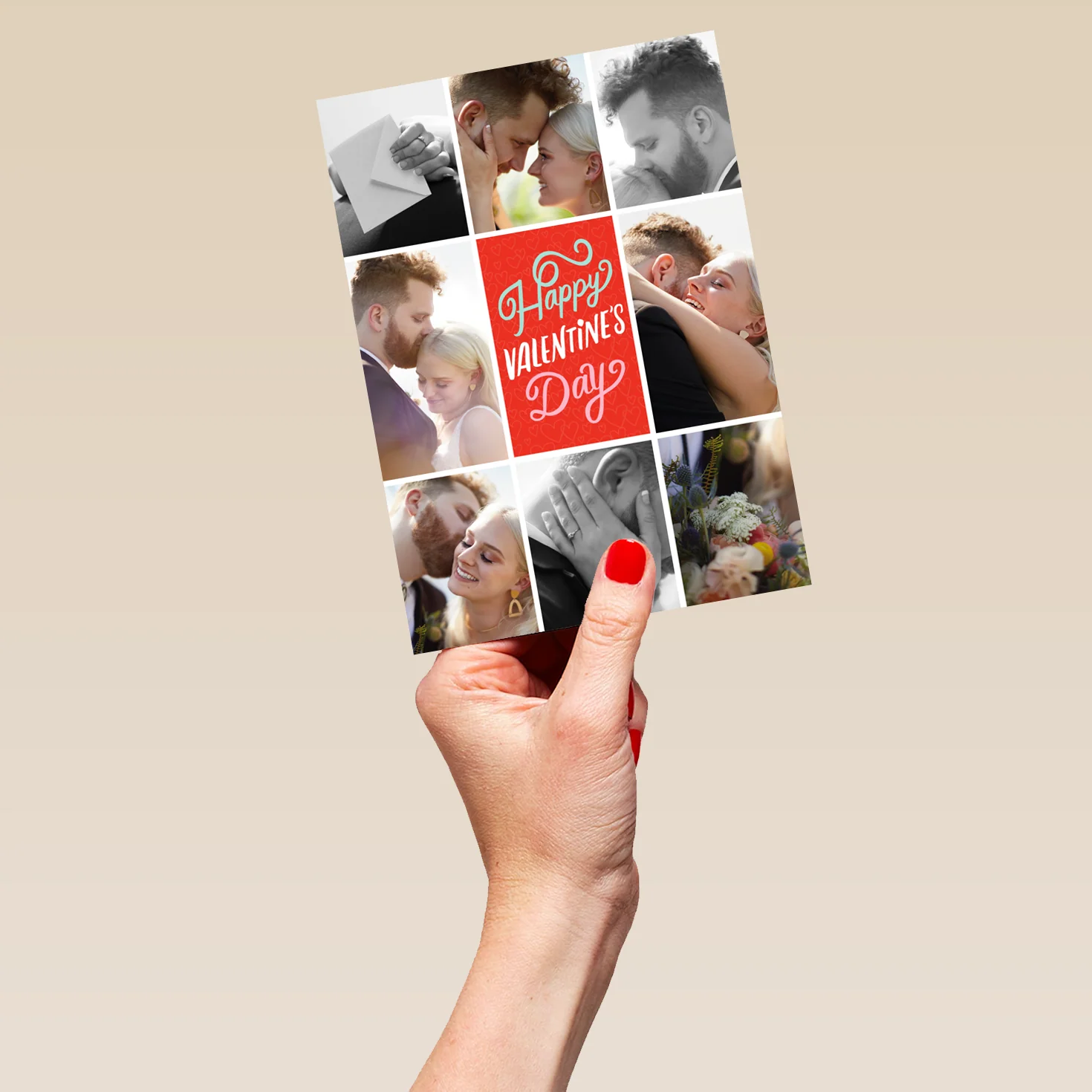Personalised Multiple Photo Upload Stylised Lettering Valentine's Day Card - Image 5