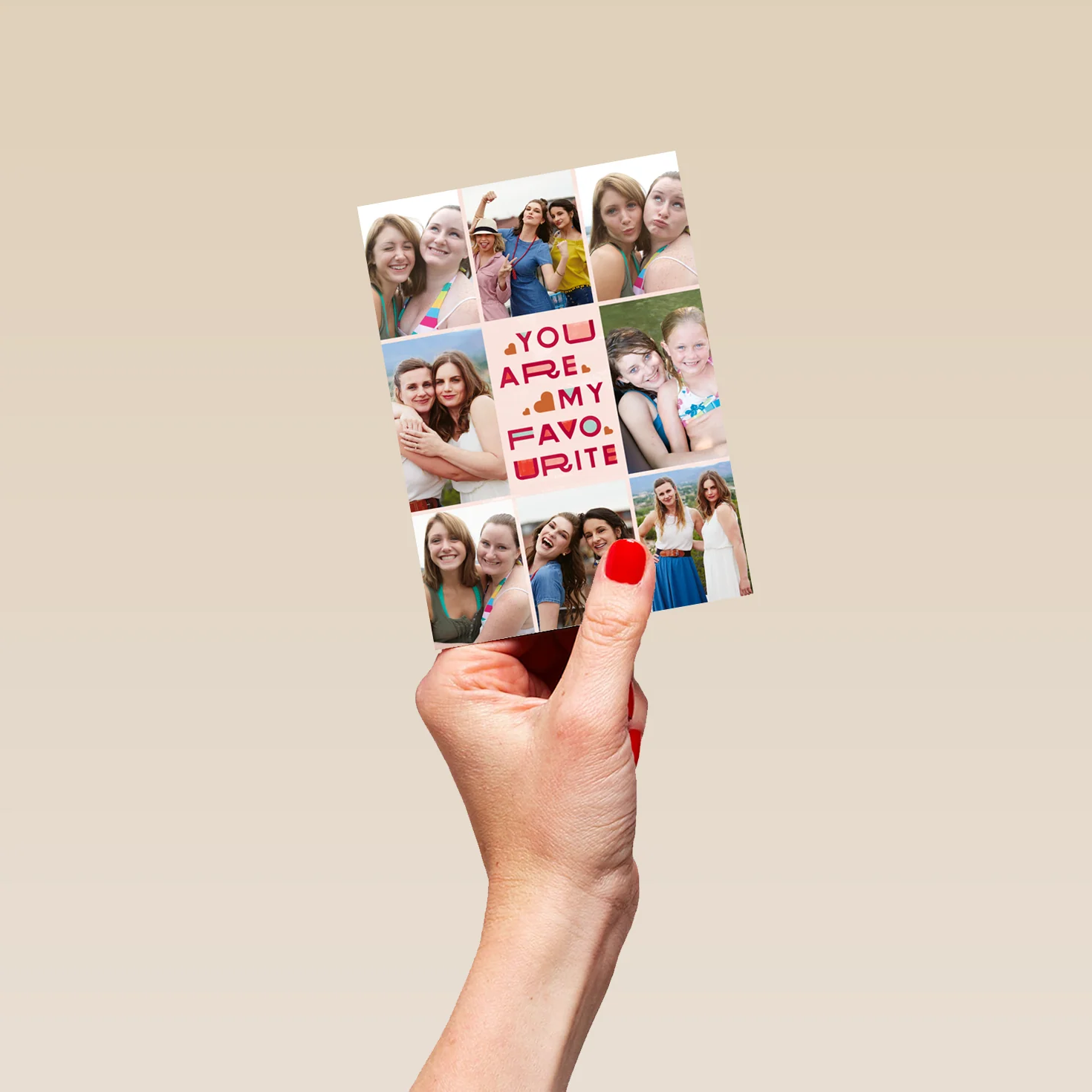 Personalised Multiple Photo Upload Typography Word Art Greeting Card - Image 4
