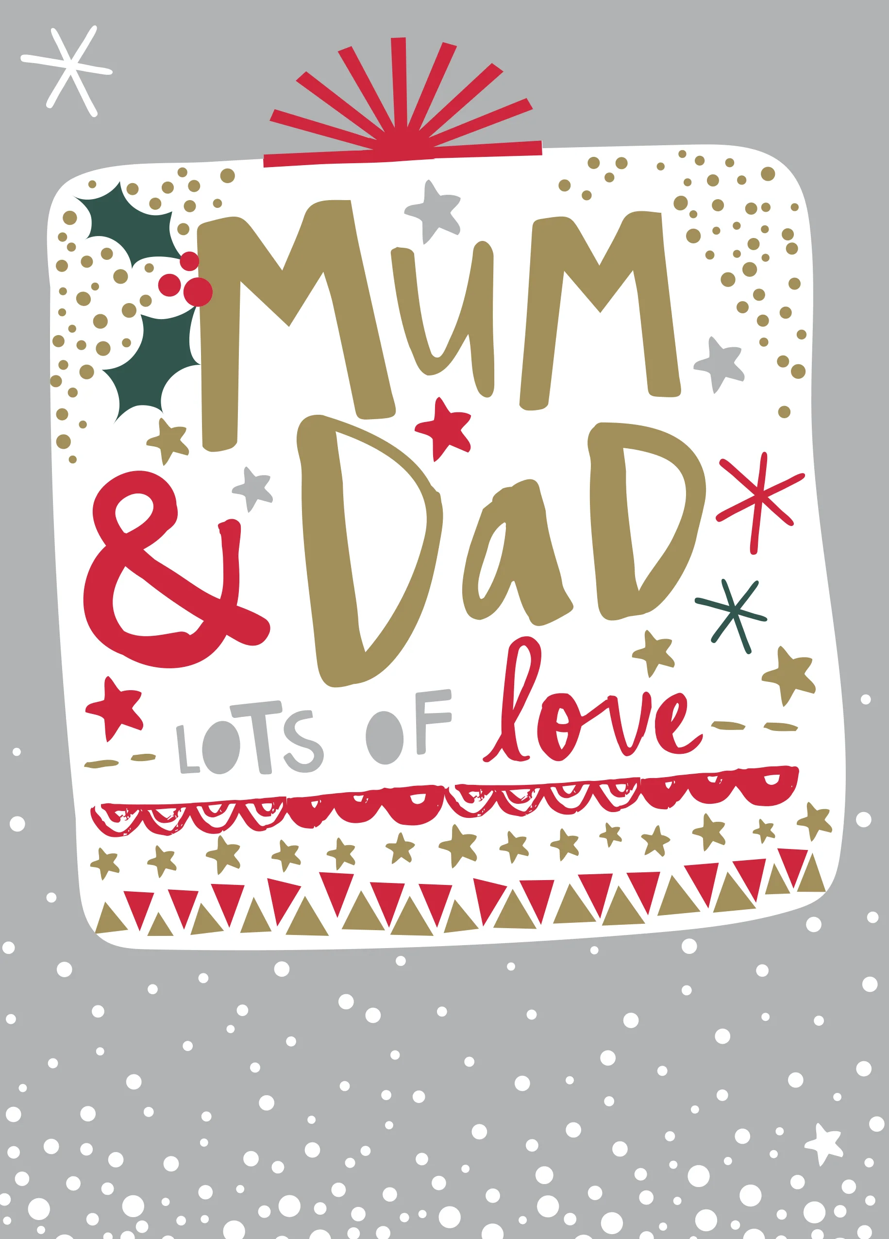 Personalised Mum And Dad Love Christmas Card