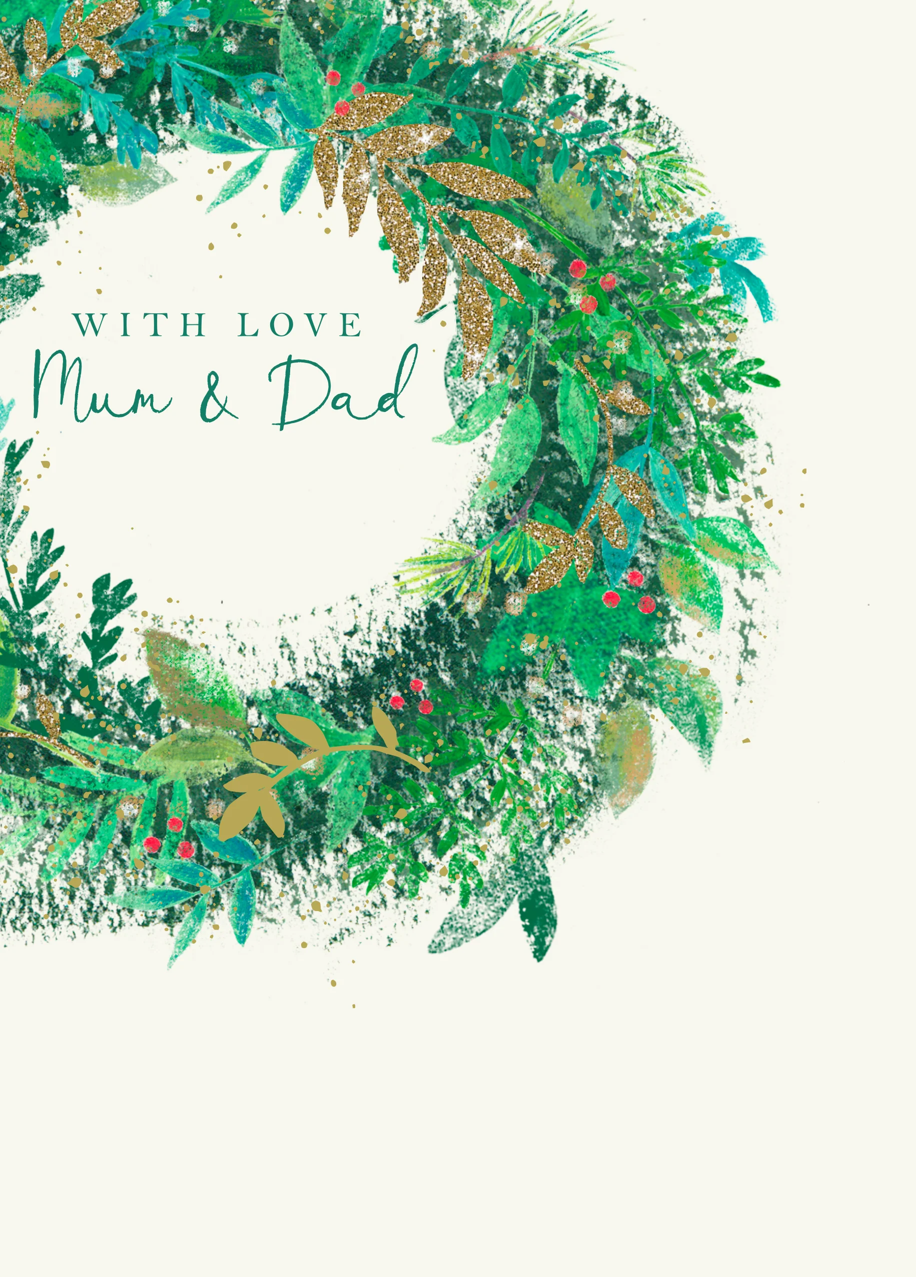 Personalised Mum And Dad With Love Christmas Card