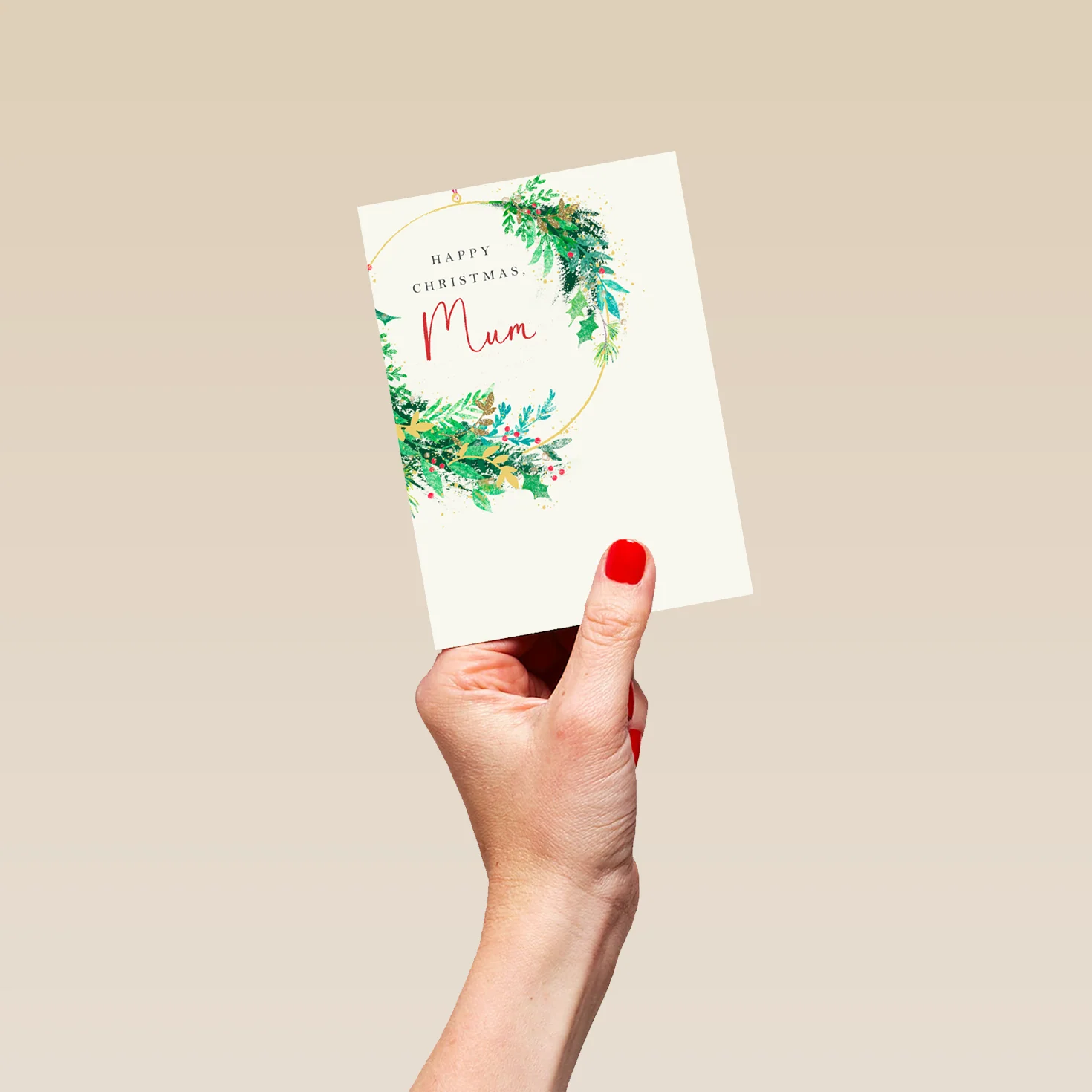 Personalised Mum Christmas Wreath Card - Image 4