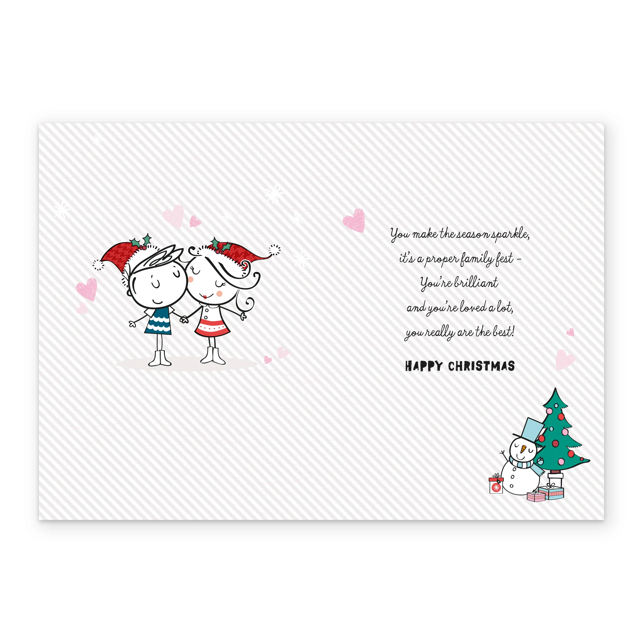Personalised Mum & Dad Cute Character Verse Christmas Card - Image 3