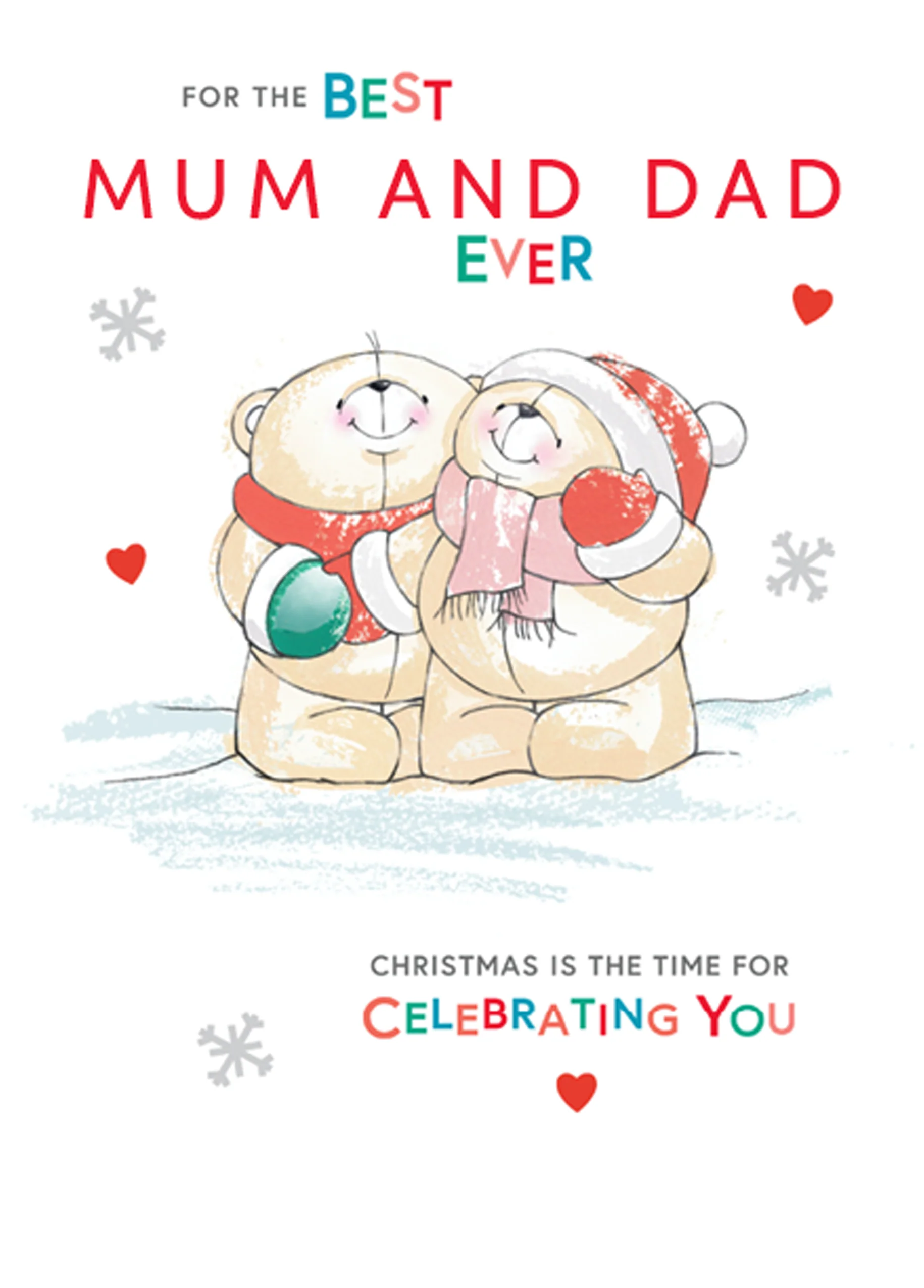 Personalised Mum & Dad Forever Friends Cute Christmas Card