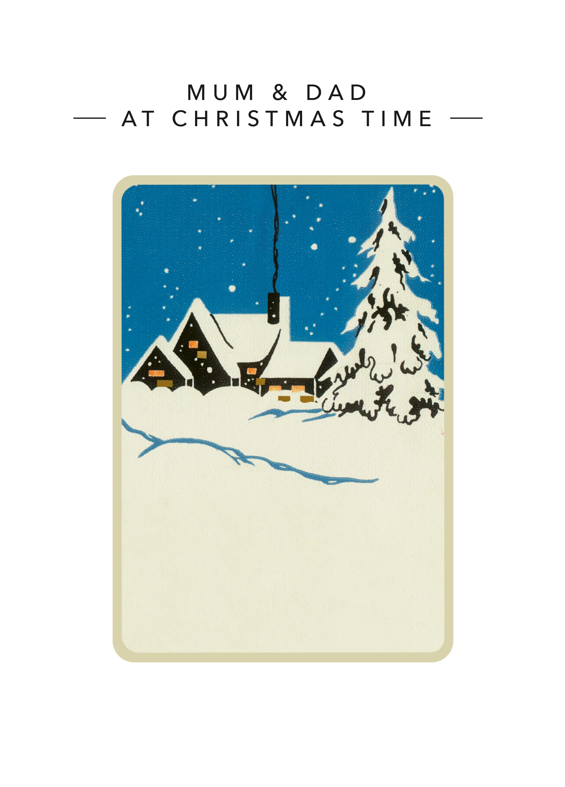 Personalised Mum & Dad Snow House Christmas Card