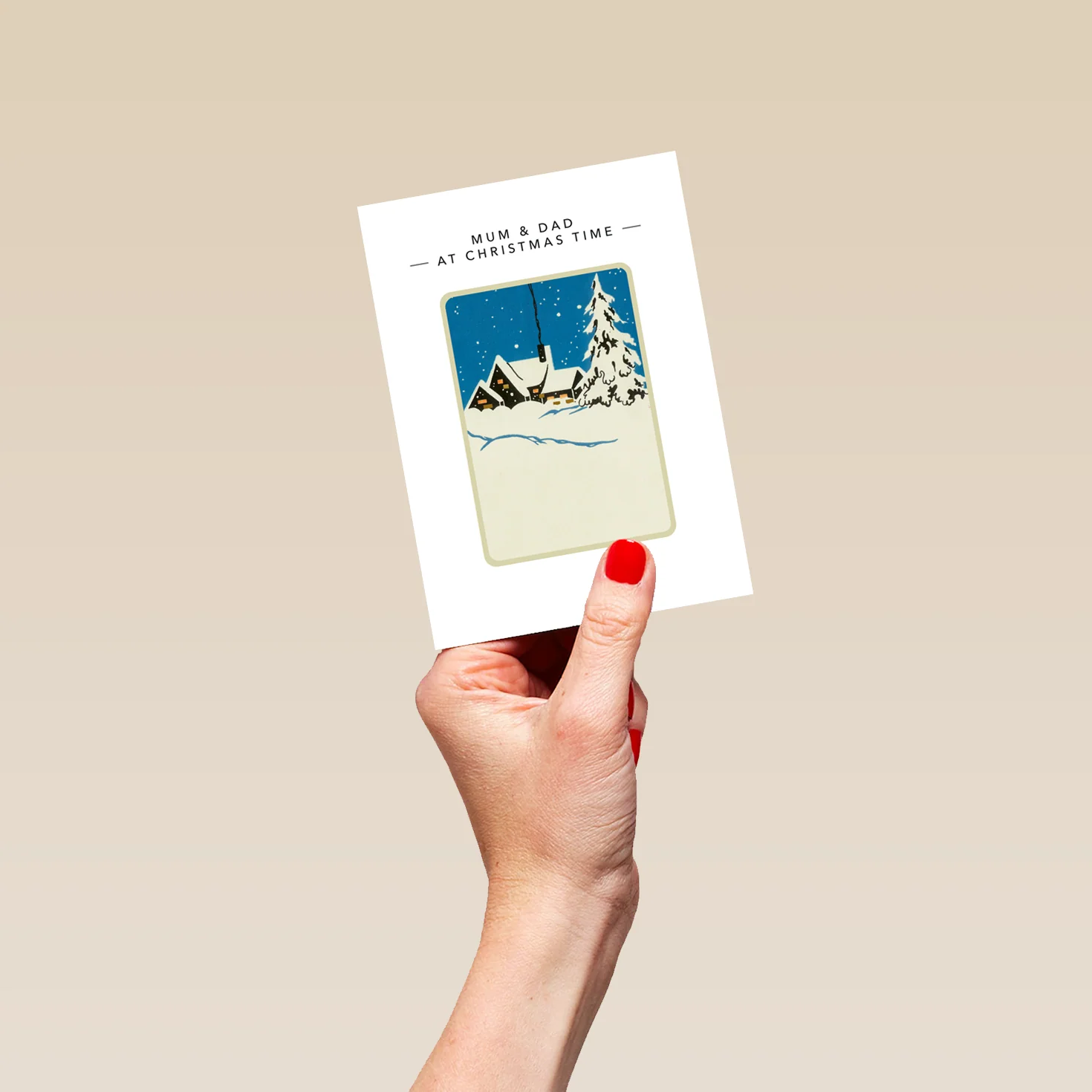 Personalised Mum & Dad Snow House Christmas Card - Image 4