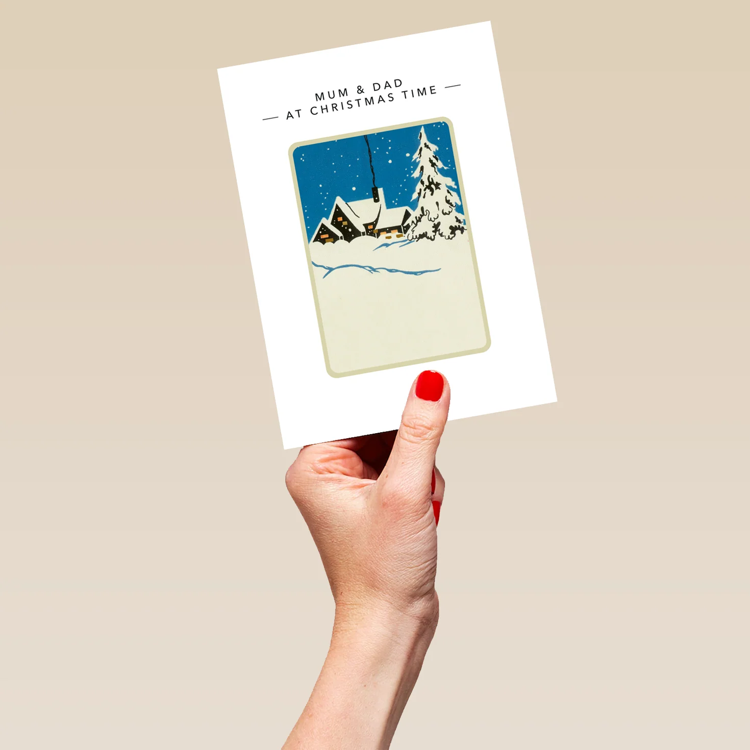Personalised Mum & Dad Snow House Christmas Card - Image 5