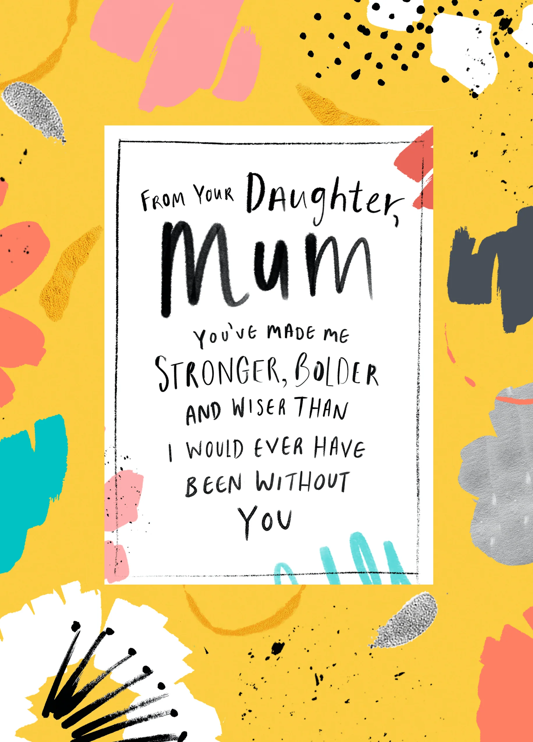 Personalised Mum & Daughter Colourful Flowers Card