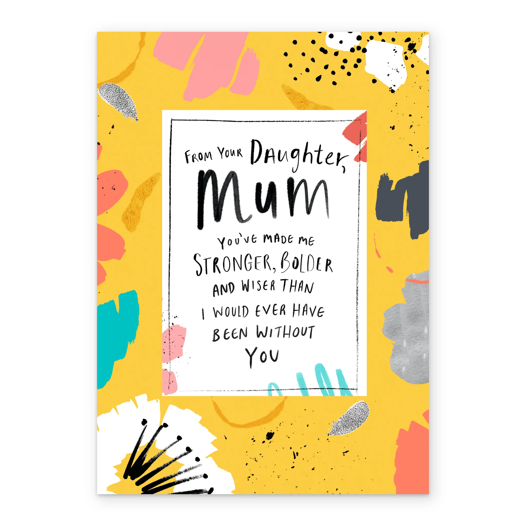 Personalised Mum & Daughter Colourful Flowers Card - Image 2