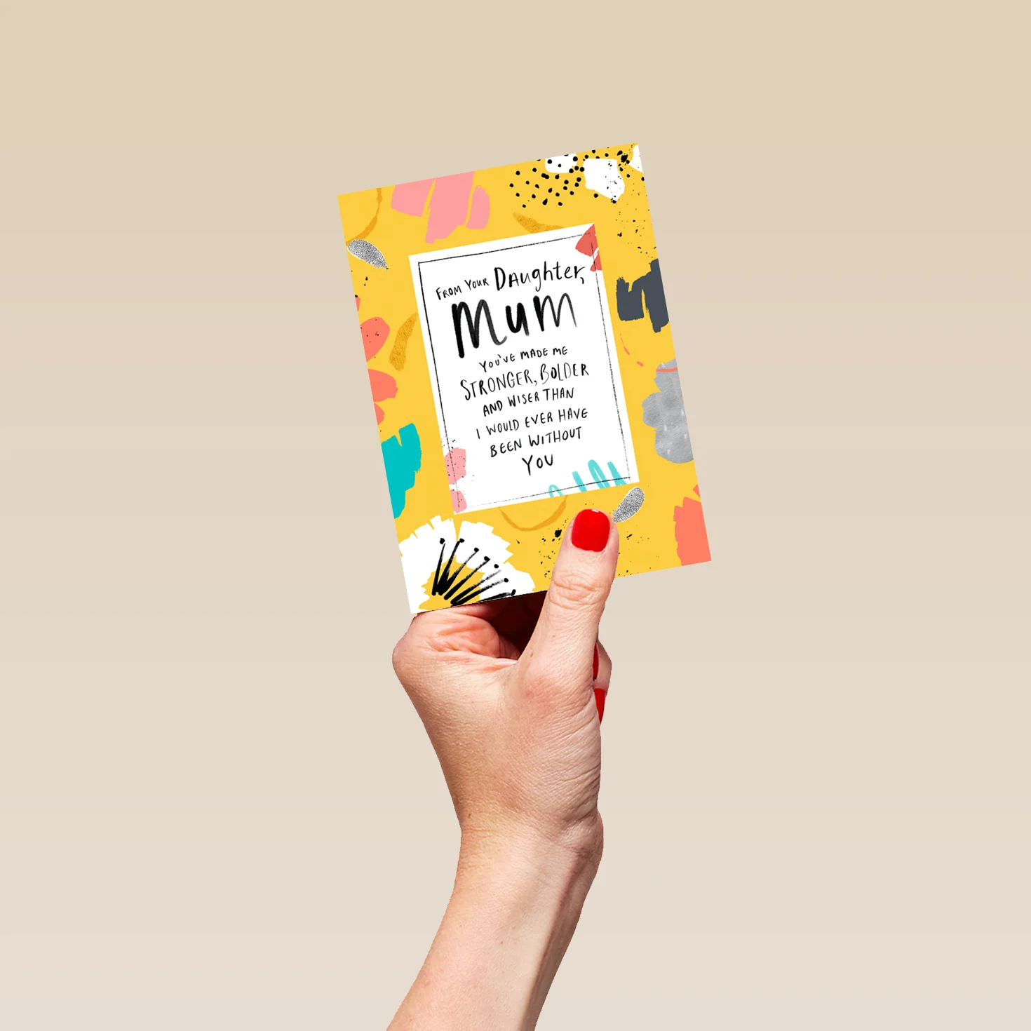 Personalised Mum & Daughter Colourful Flowers Card - Image 4