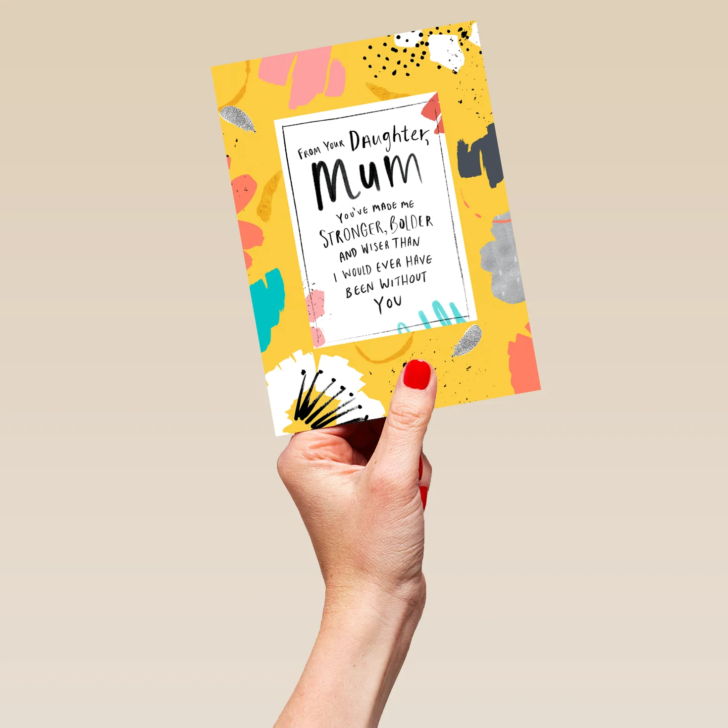 Personalised Mum & Daughter Colourful Flowers Card - Image 5