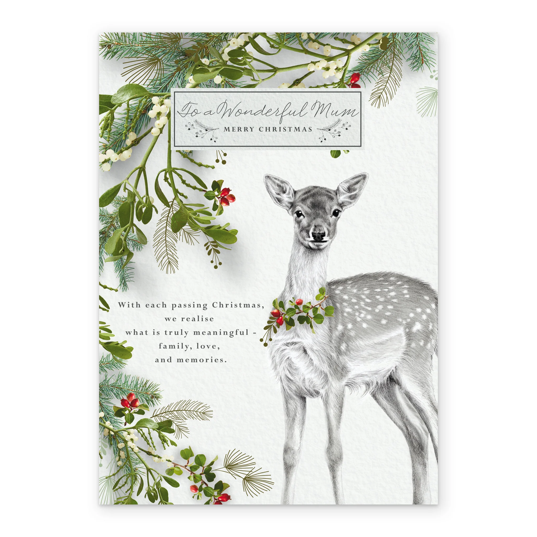 Personalised Mum Deer Heartfelt Verse Christmas Card - Image 2