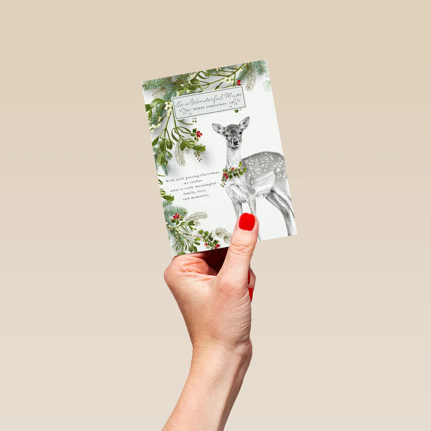 Personalised Mum Deer Heartfelt Verse Christmas Card - Image 4